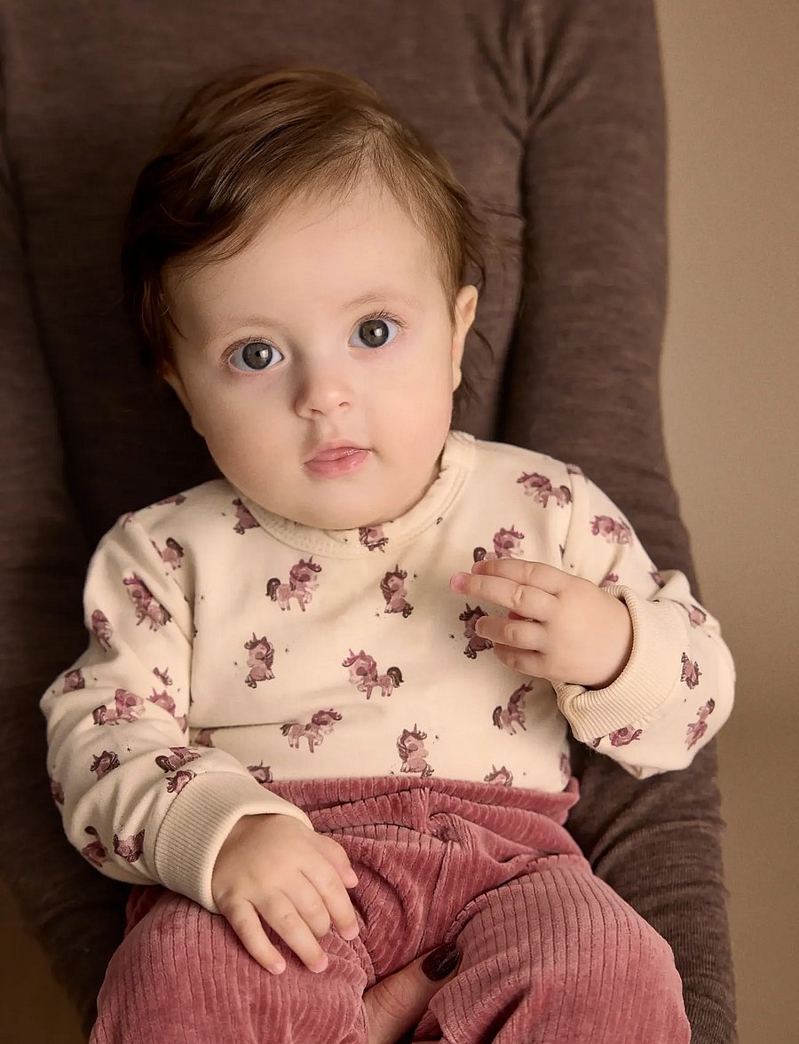 Minymo - Pants Velour - babybukser - nostalgia rose - 0