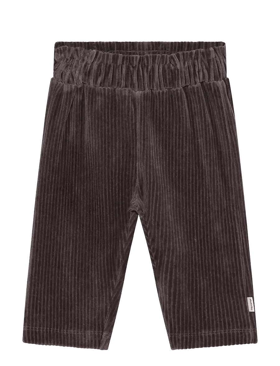 Minymo - Pants Velour - babybukser - plum truffle - 0