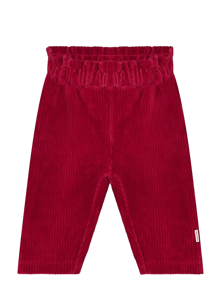 Minymo - Pants Velour - babybukser - rio red - 0