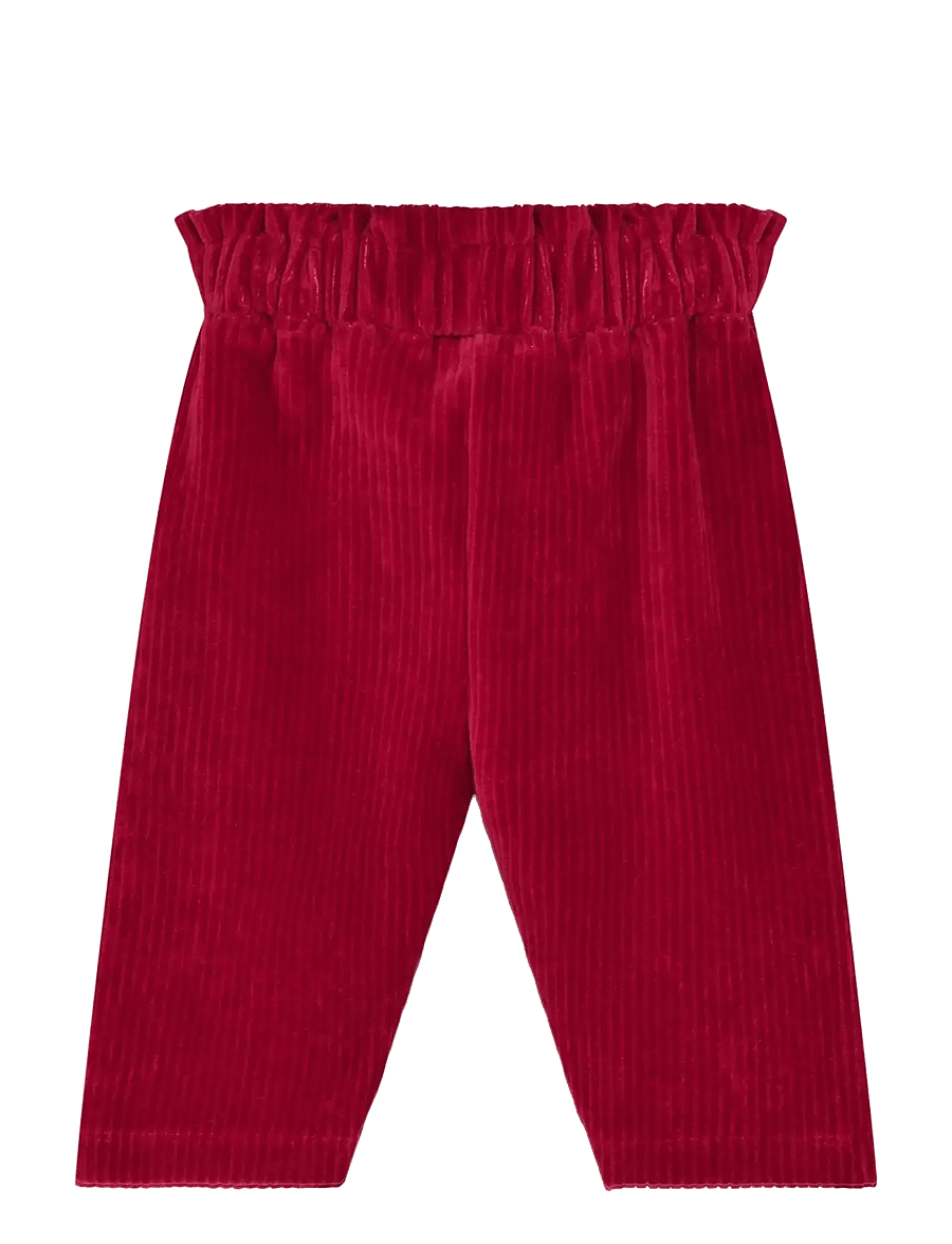 Minymo - Pants Velour - babybukser - rio red - 1