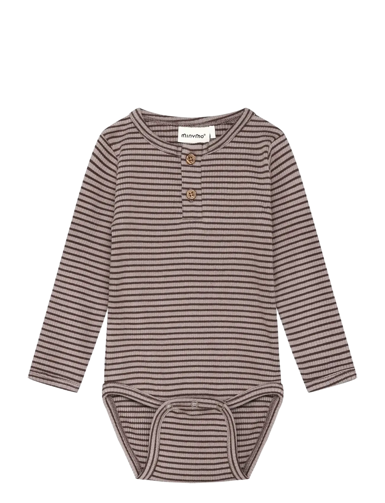 Minymo Body LS Y/D Rib - Long-sleeved bodies - FUNGI / brown