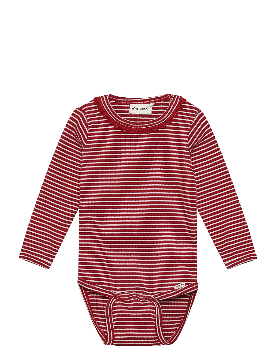 Minymo - Body LS Y/D Rib - pikkade varrukatega bodid - rio red - 0