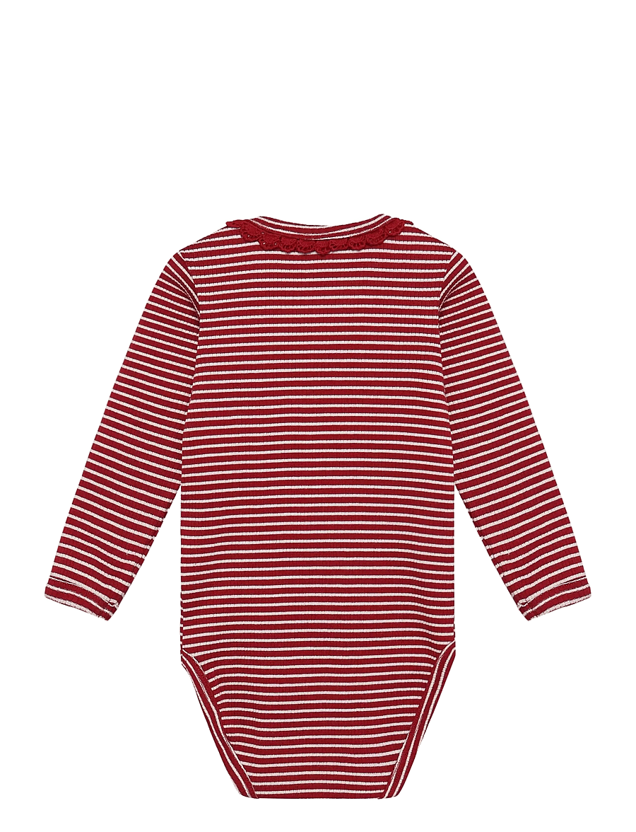 Minymo - Body LS Y/D Rib - pikkade varrukatega bodid - rio red - 1