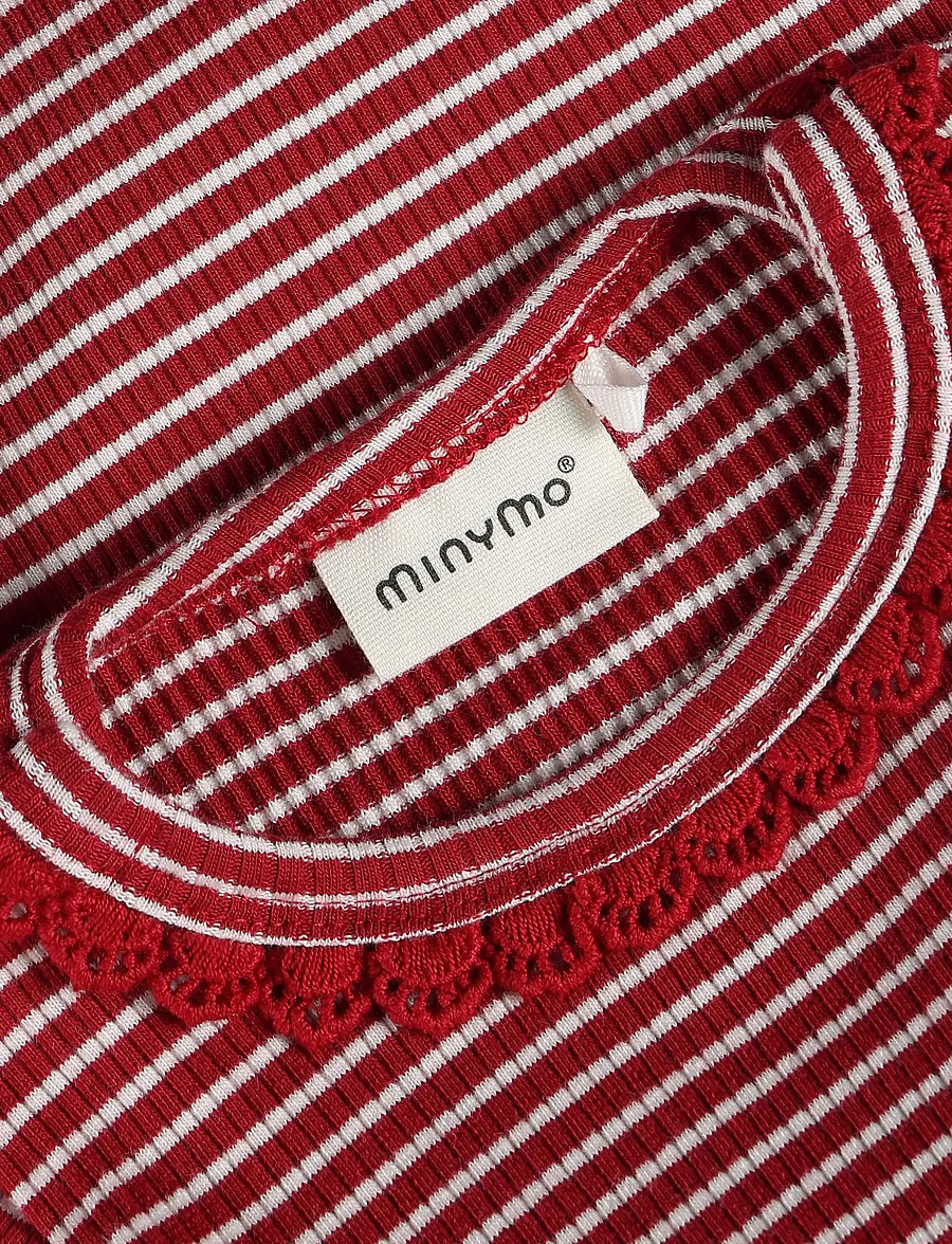 Minymo - Body LS Y/D Rib - pikkade varrukatega bodid - rio red - 2