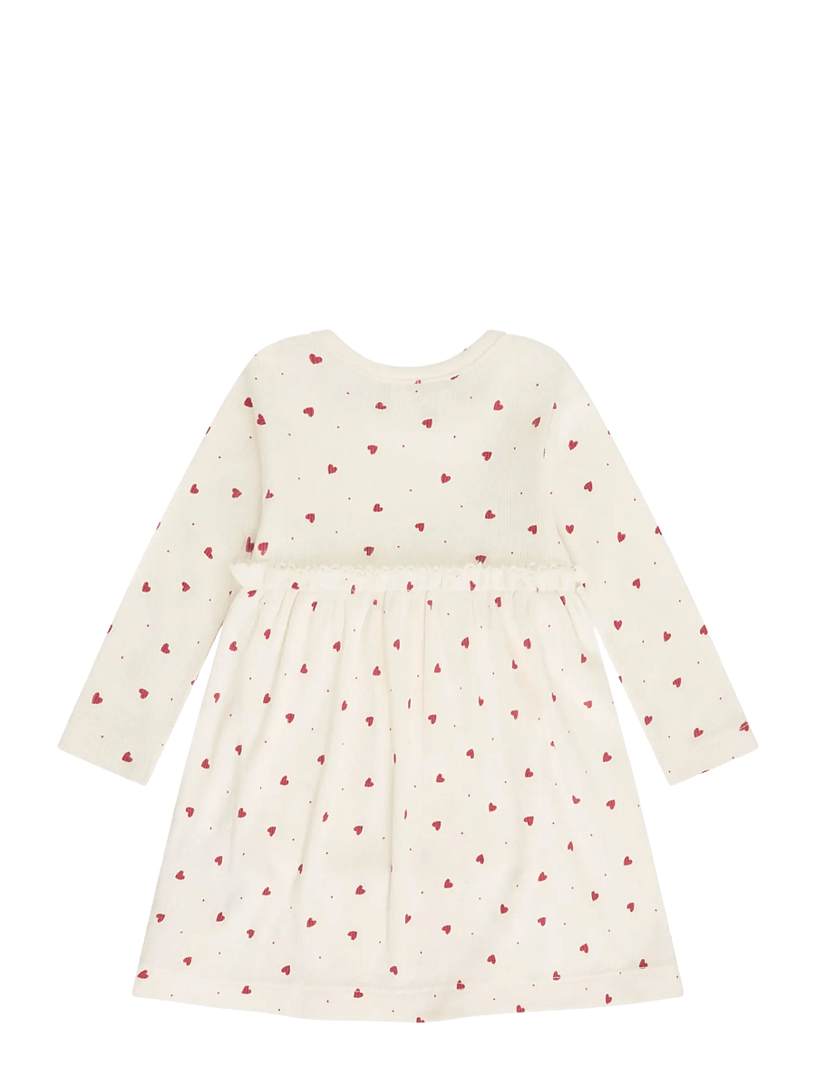 Minymo - Body Dress LS AOP Rib - långärmade bodies - eggnog - 1