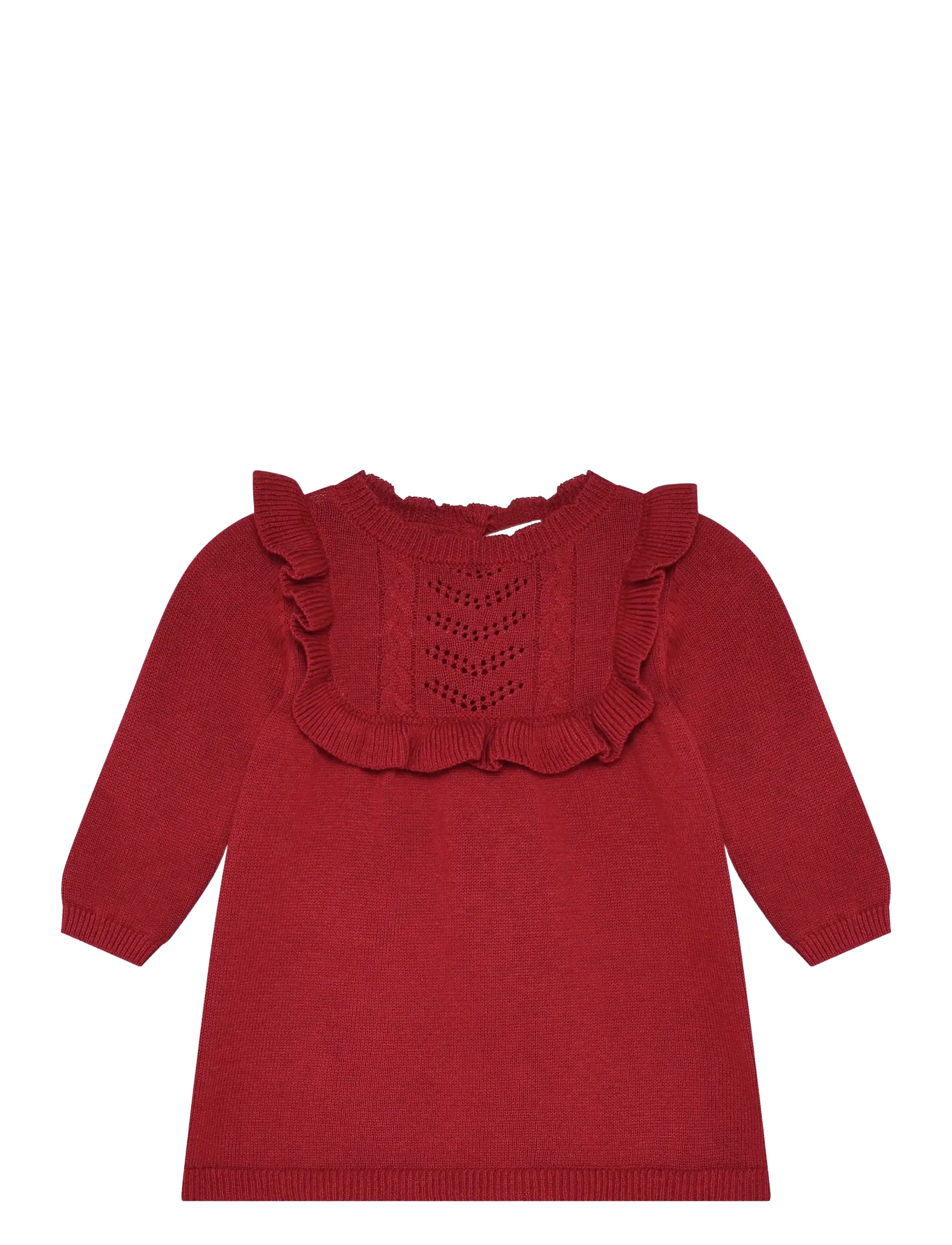 Minymo Dress LS Knit - Pikkade varrukatega vabaajakleidid - RIO RED / red