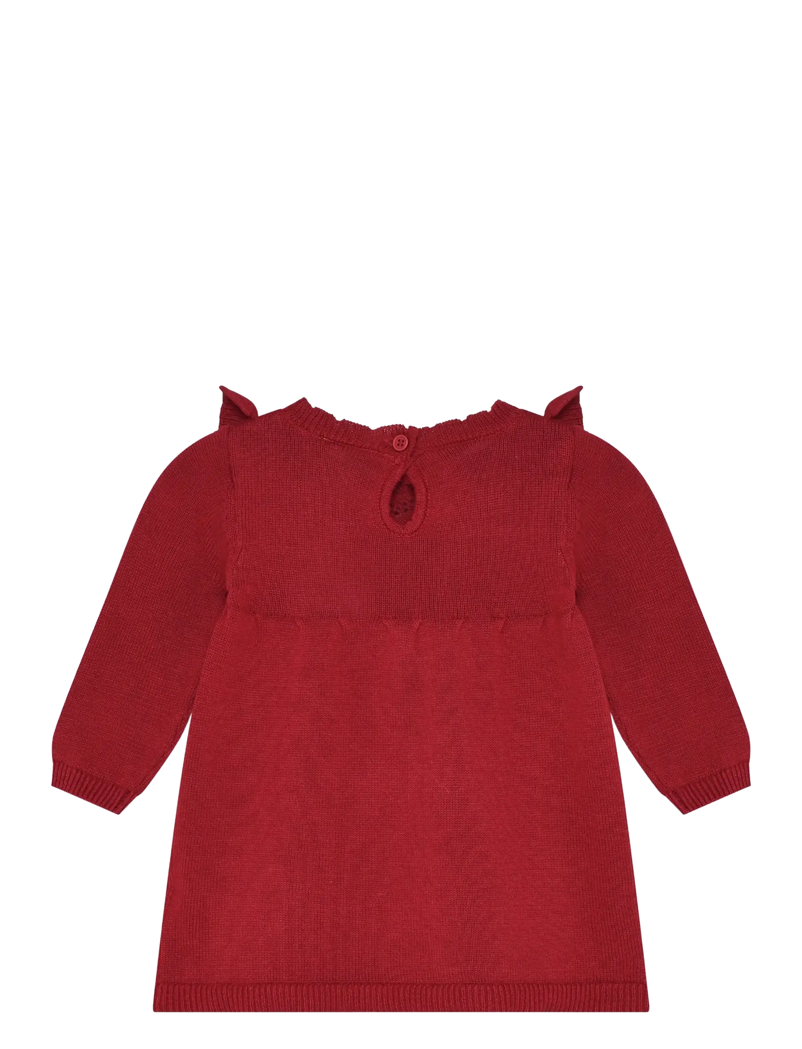 Minymo - Dress LS Knit - pikkade varrukatega beebikleidid - rio red - 1