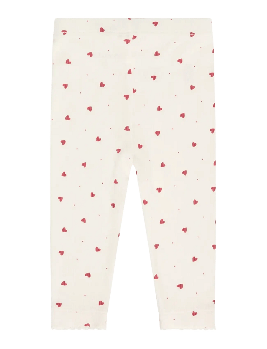 Minymo - Leggings AOP Rib - leggings - eggnog - 1