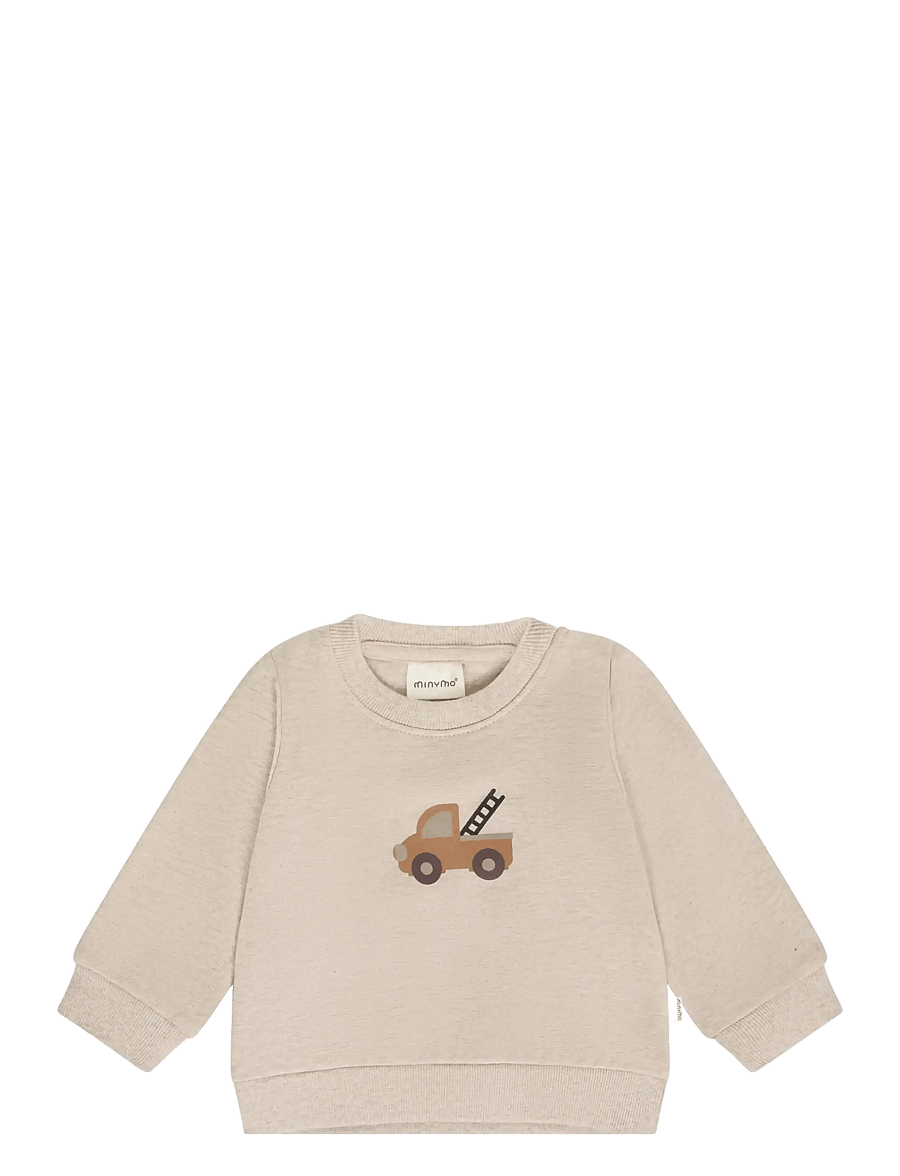Minymo - Sweatshirt LS - sweatshirts - beige melange - 1