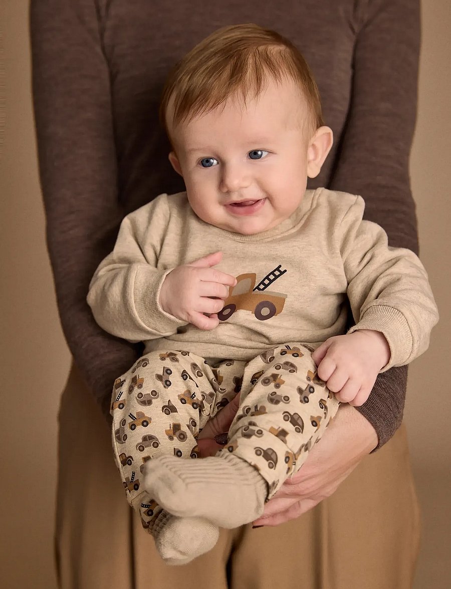 Minymo - Sweatshirt LS - sweatshirts - beige melange - 0