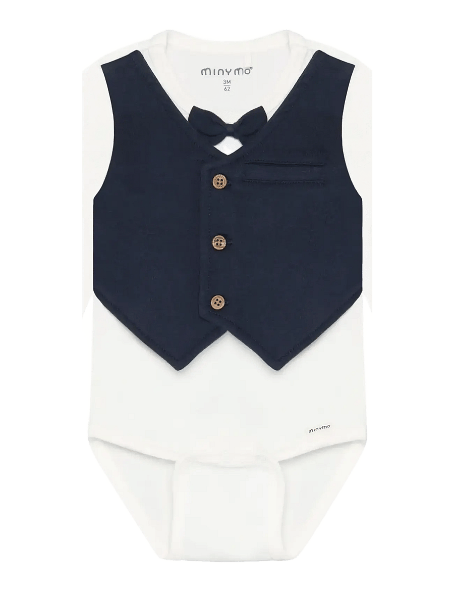 Minymo - Body LS - pikkade varrukatega bodid - snow white - 0