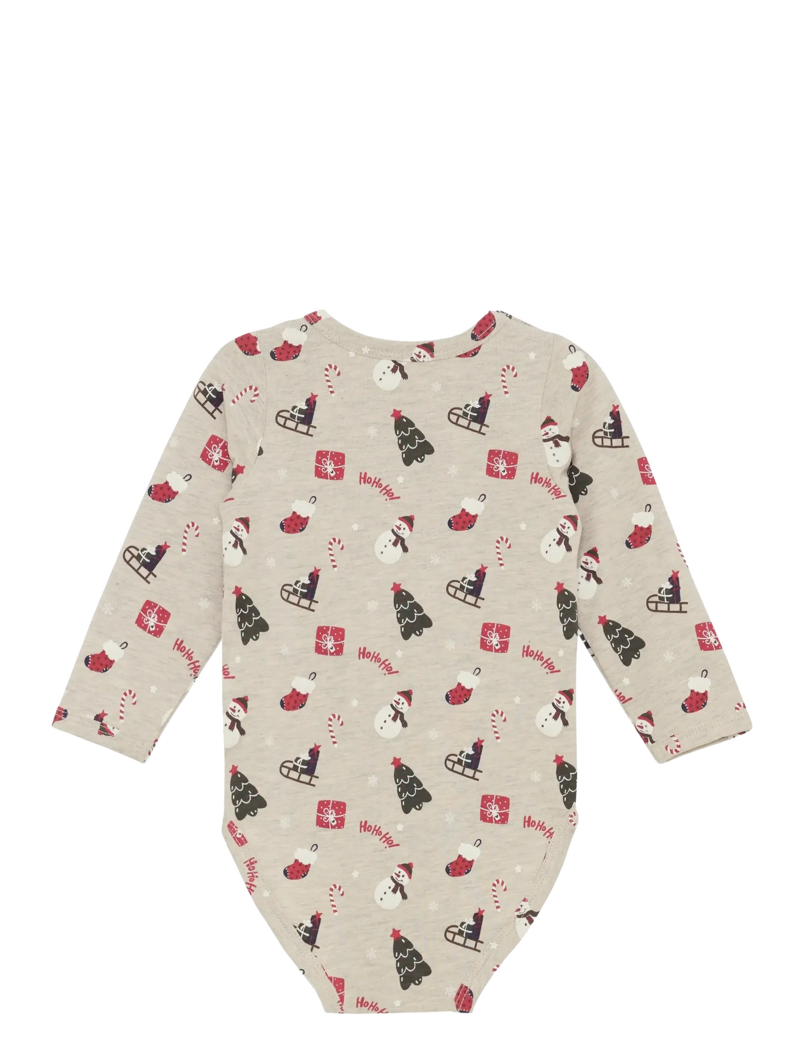 Minymo - Body LS AOP - long-sleeved bodies - beige melange - 1