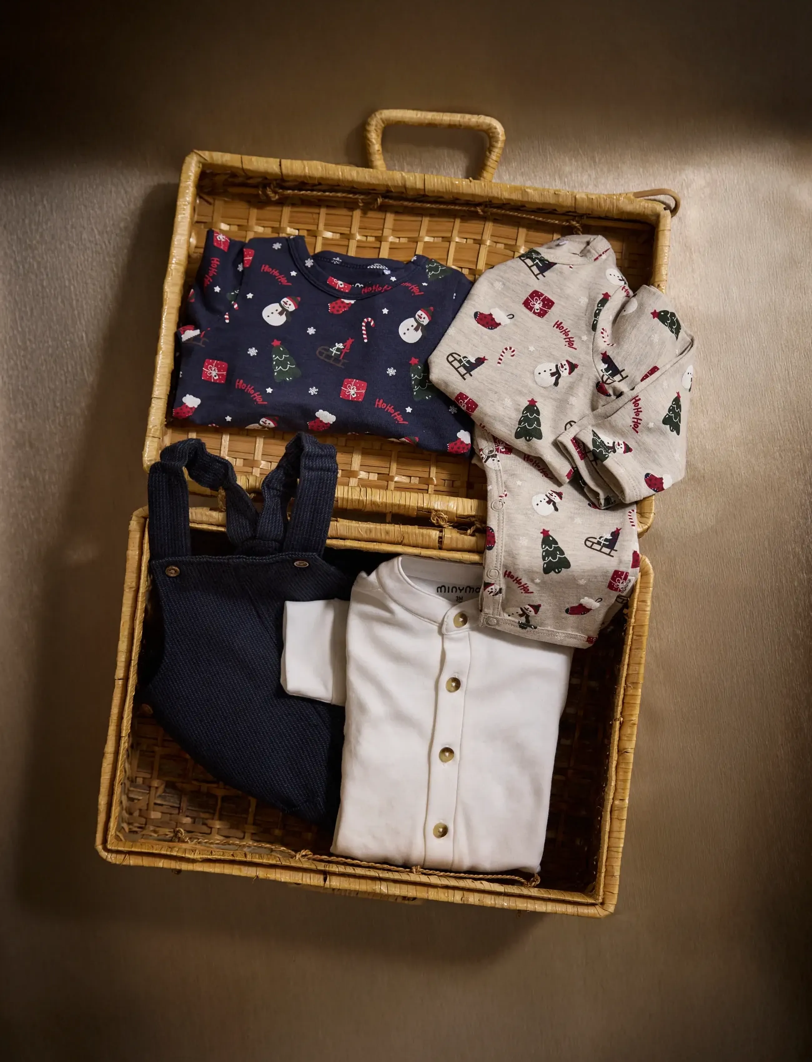 Minymo - Suit LS AOP - pikkade varrukatega - beige melange - 0