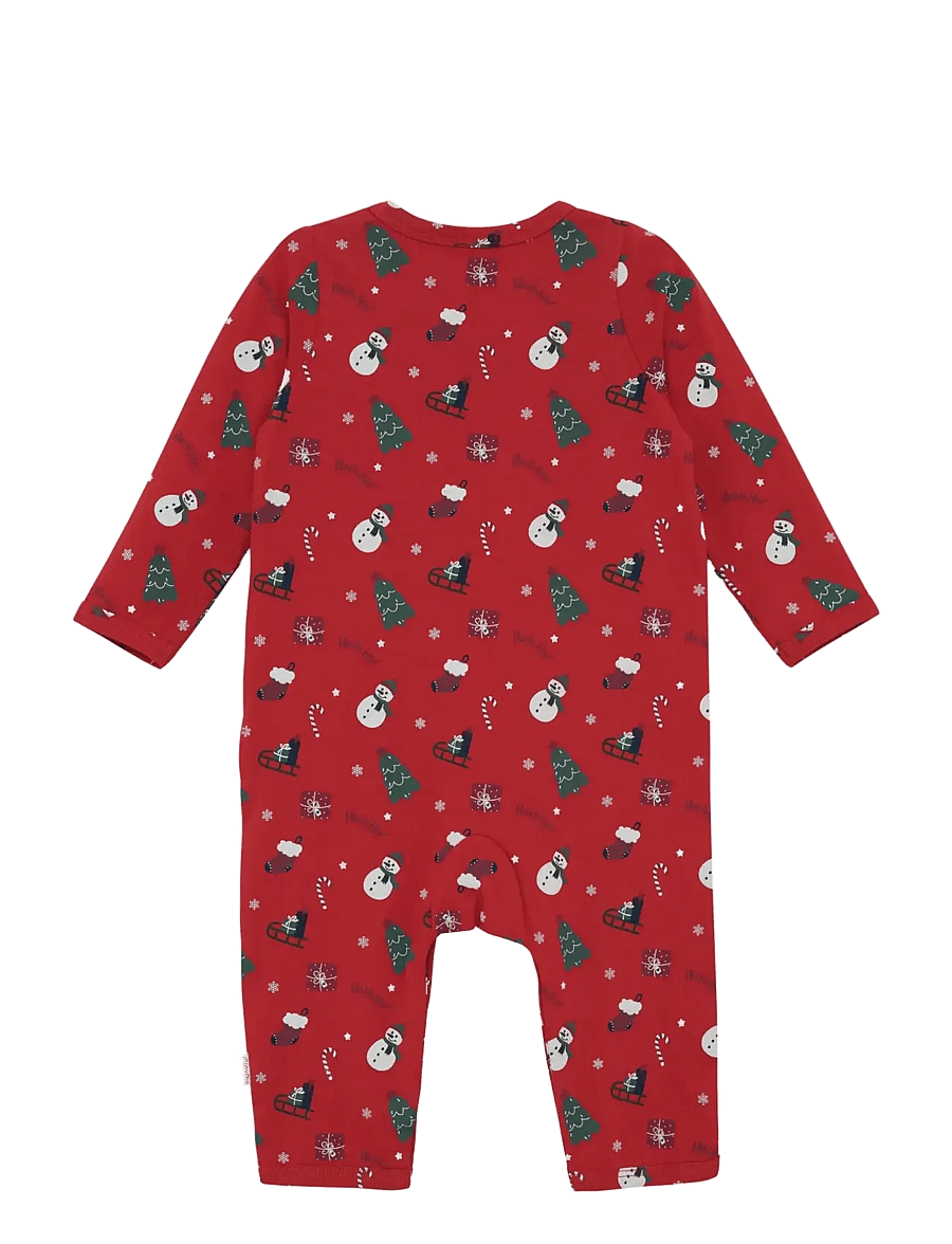 Minymo - Suit LS AOP - långärmade bodysuits - scarlet sage - 1