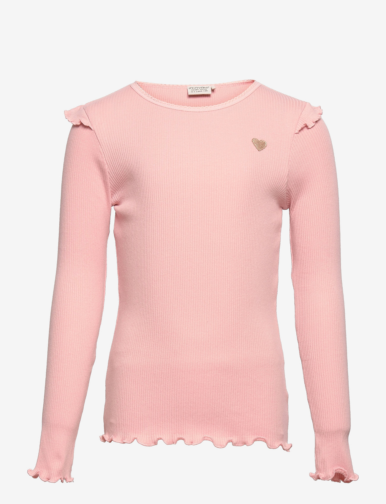 Minymo - T-shirt LS Rib - rose tan - 0
