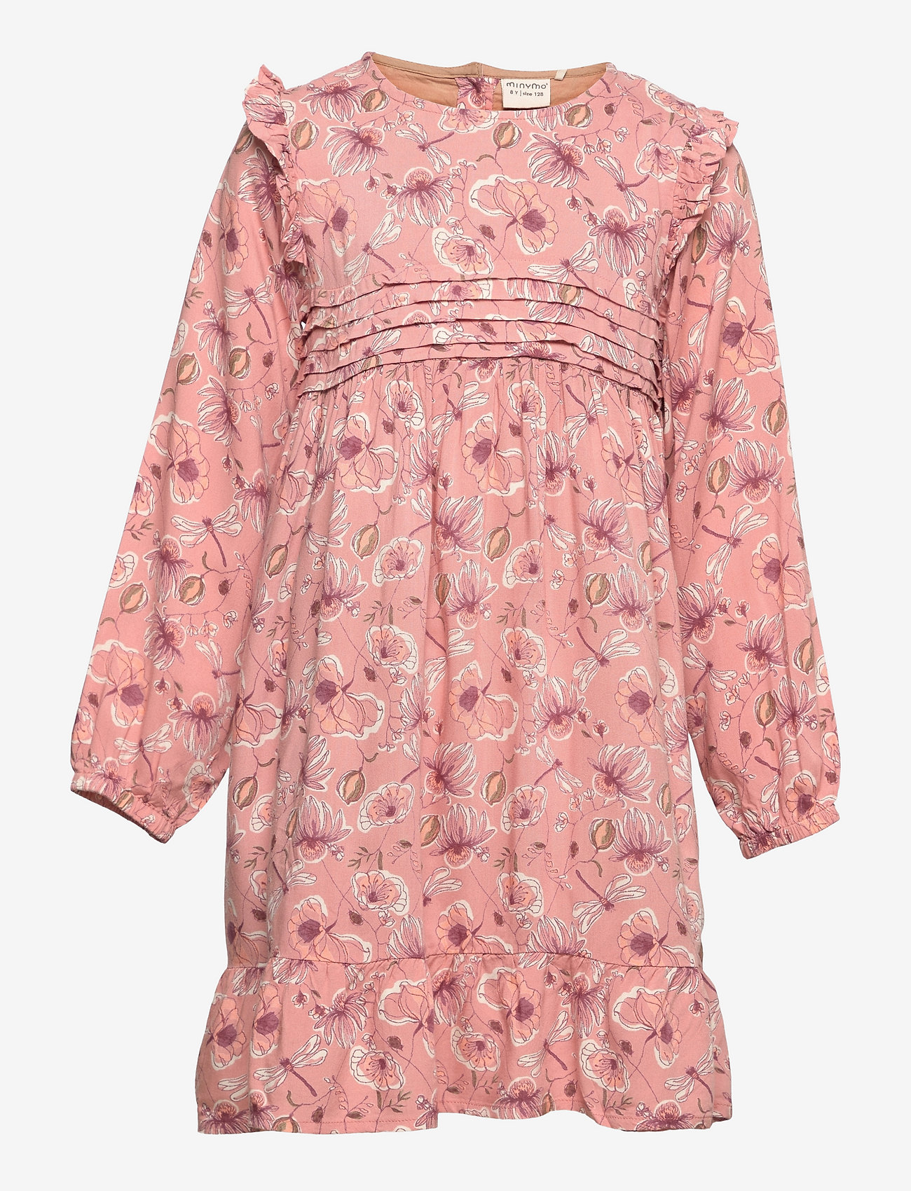 Minymo - Dress LS AOP - rose tan - 0