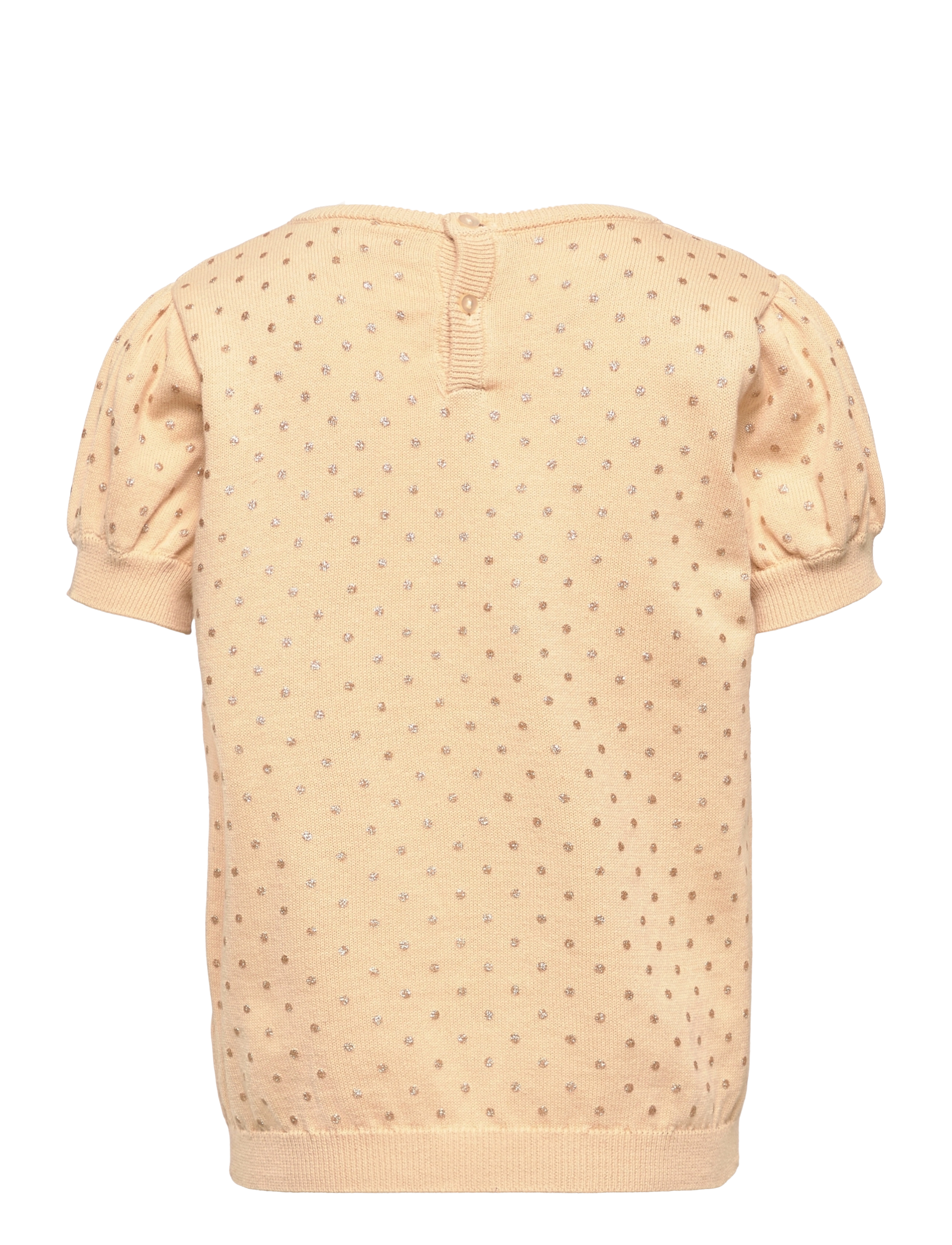 Minymo - Top Knit SS Glitter - wheat - 1
