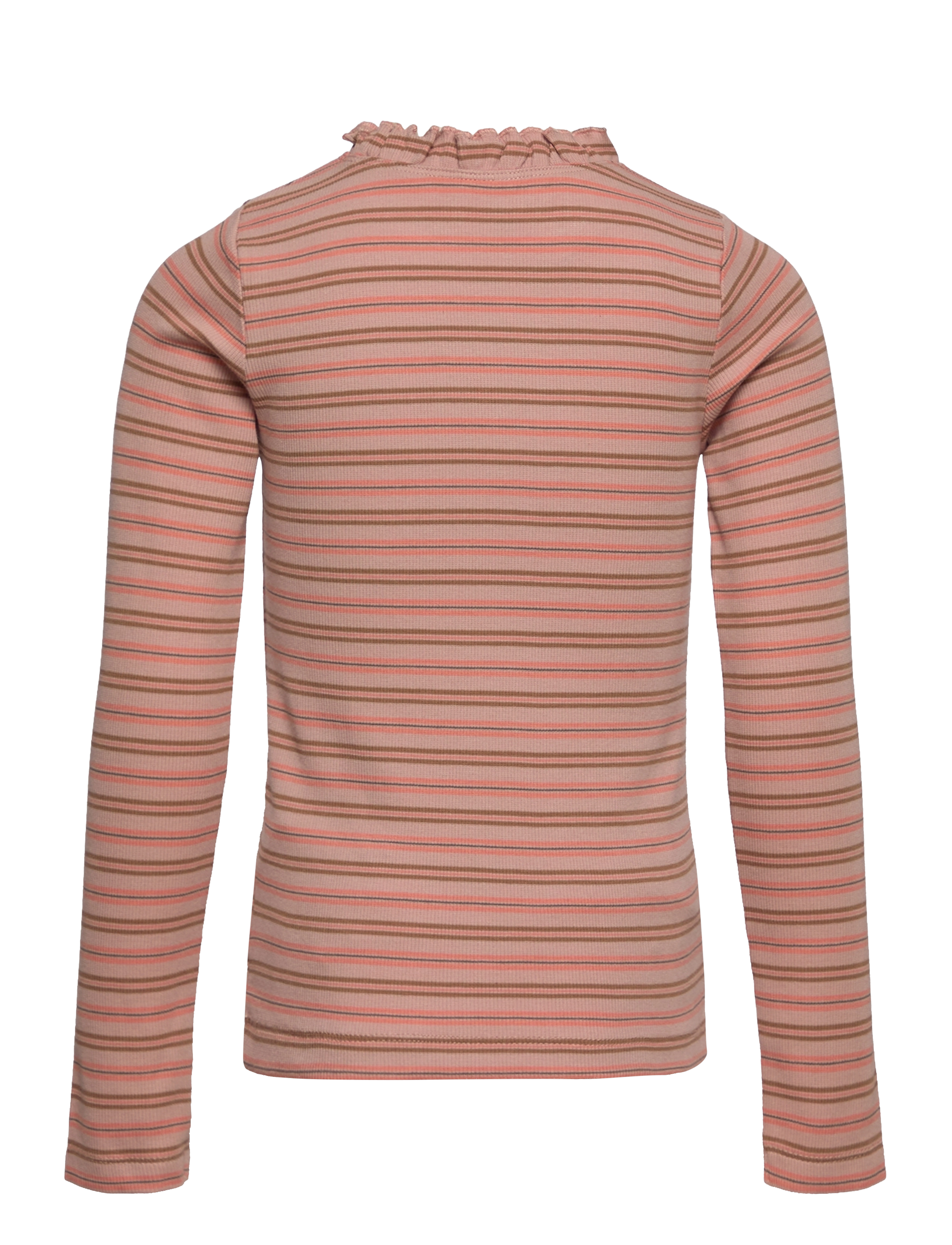 Minymo - T-shirt LS Y/D Rib - mahogany rose - 1