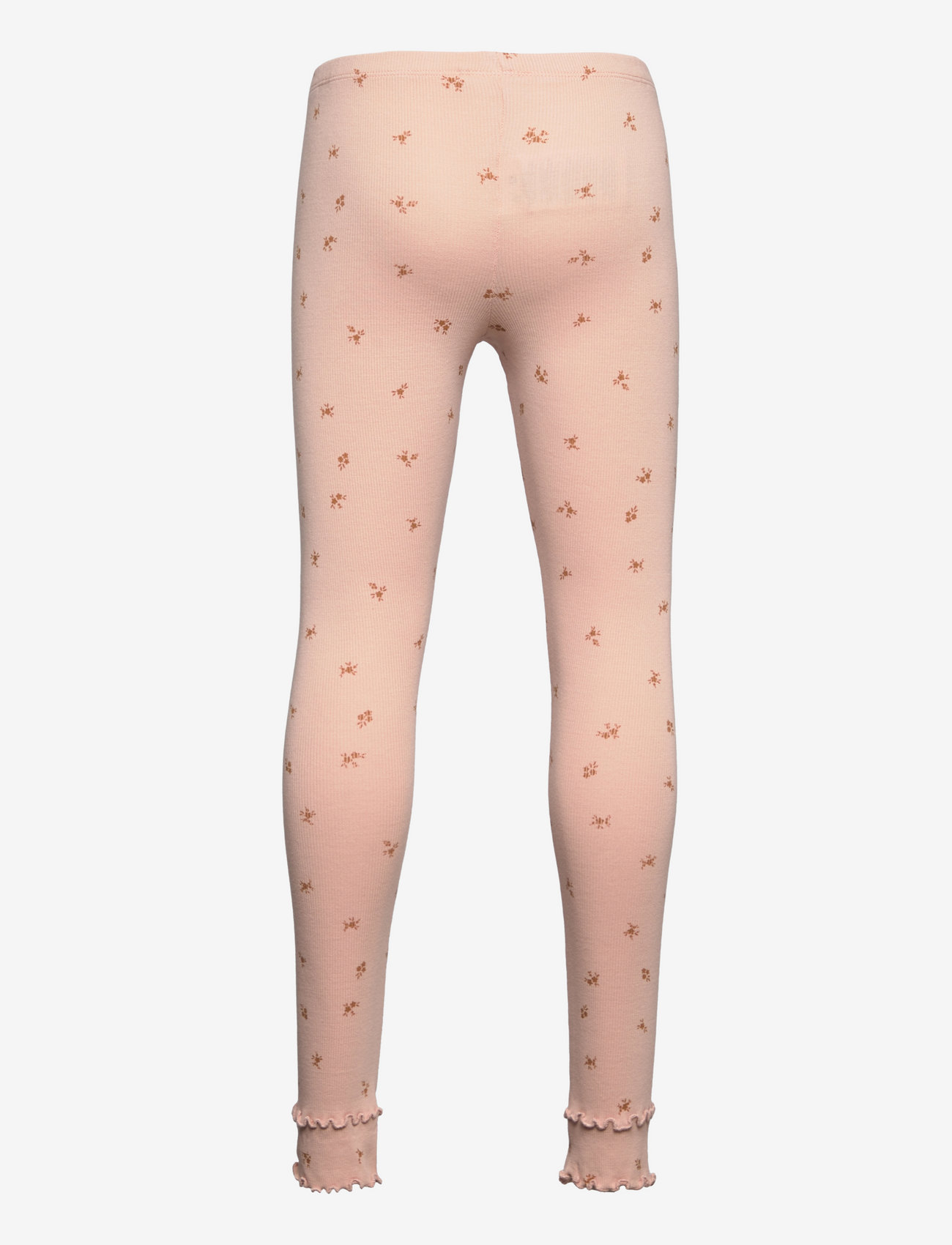 Minymo - Leggings Rib AOP - mahogany rose - 1