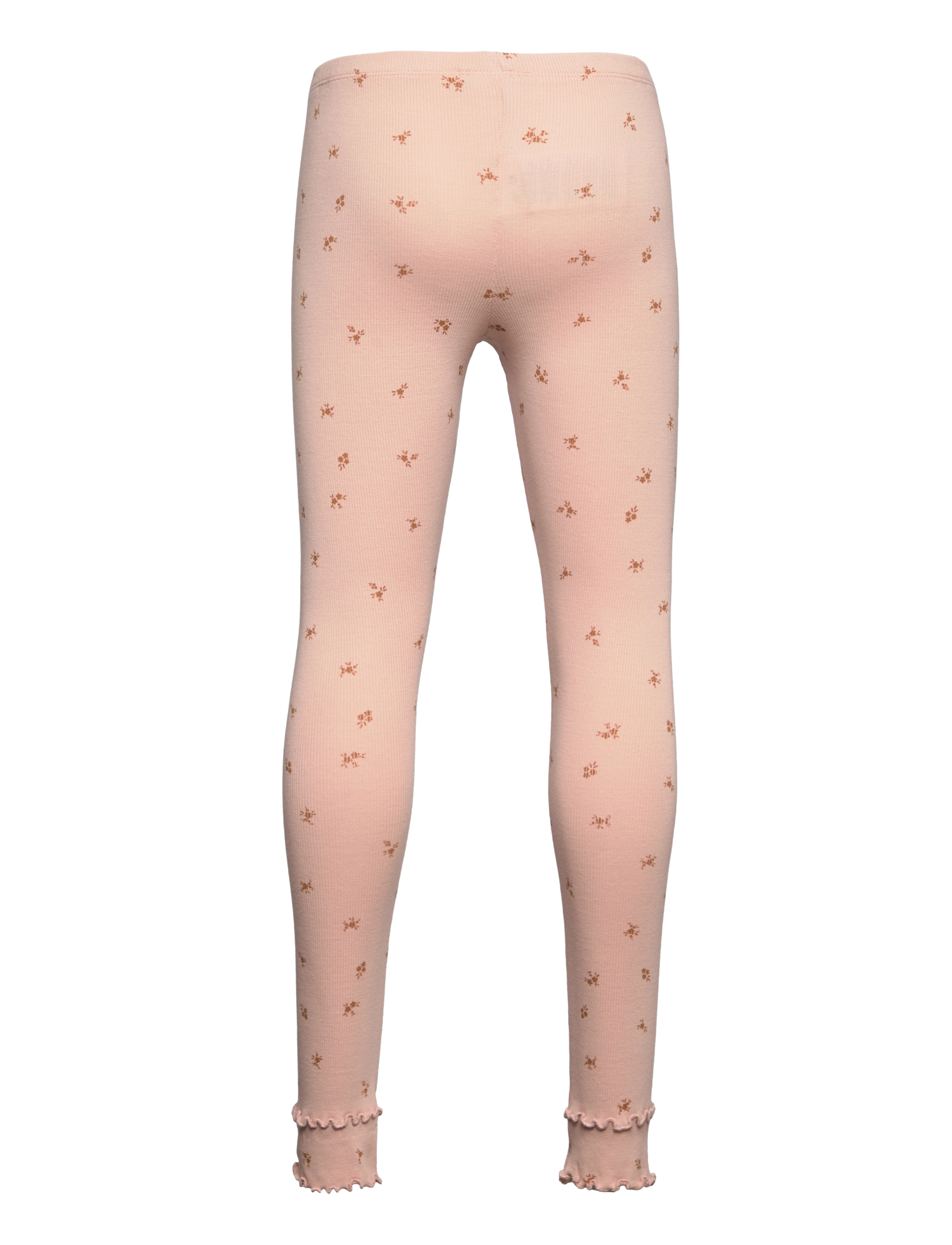 Minymo - Leggings Rib AOP - mahogany rose - 1