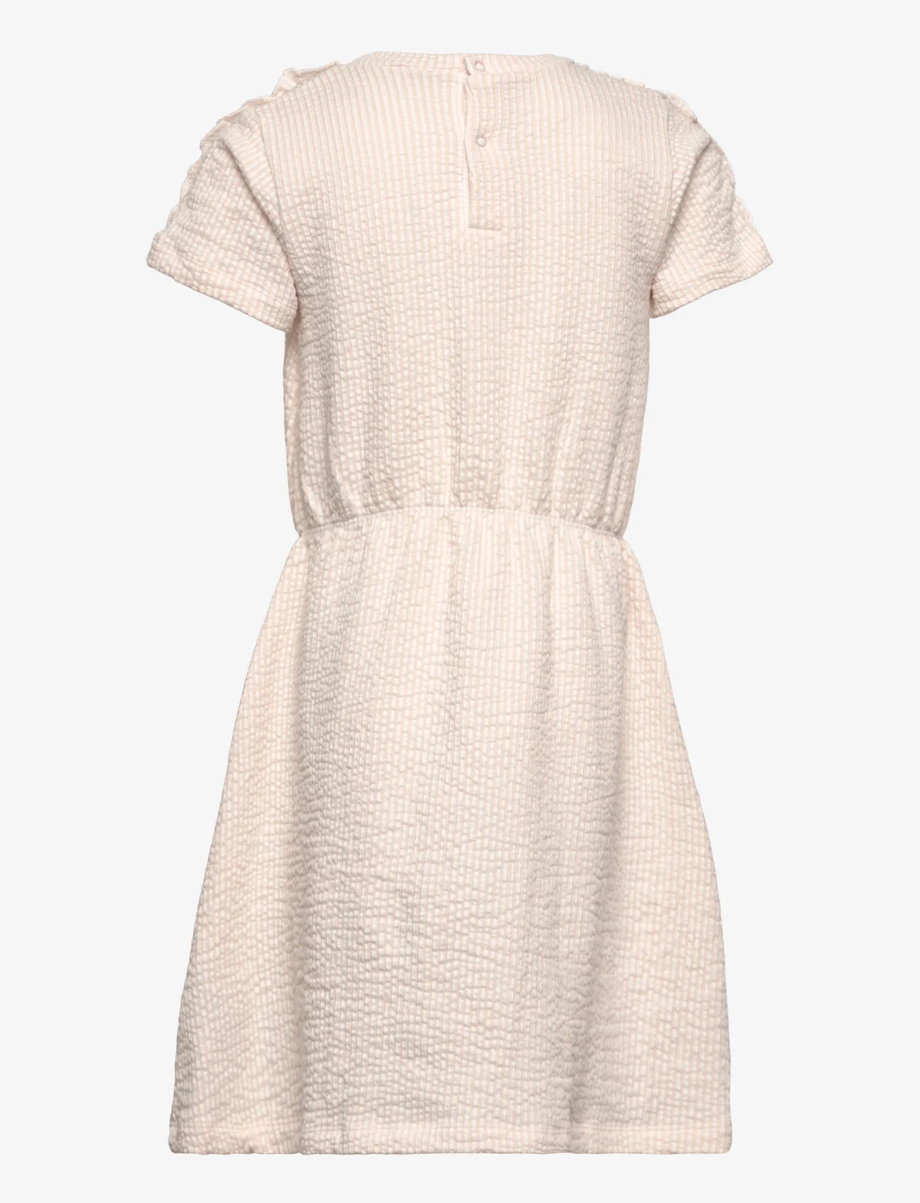 Minymo - Dress SS Y/D - short-sleeved casual dresses - peach whip - 1