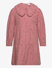 Minymo - Dress LS AOP w. Lining - long-sleeved casual dresses - ash rose - 0