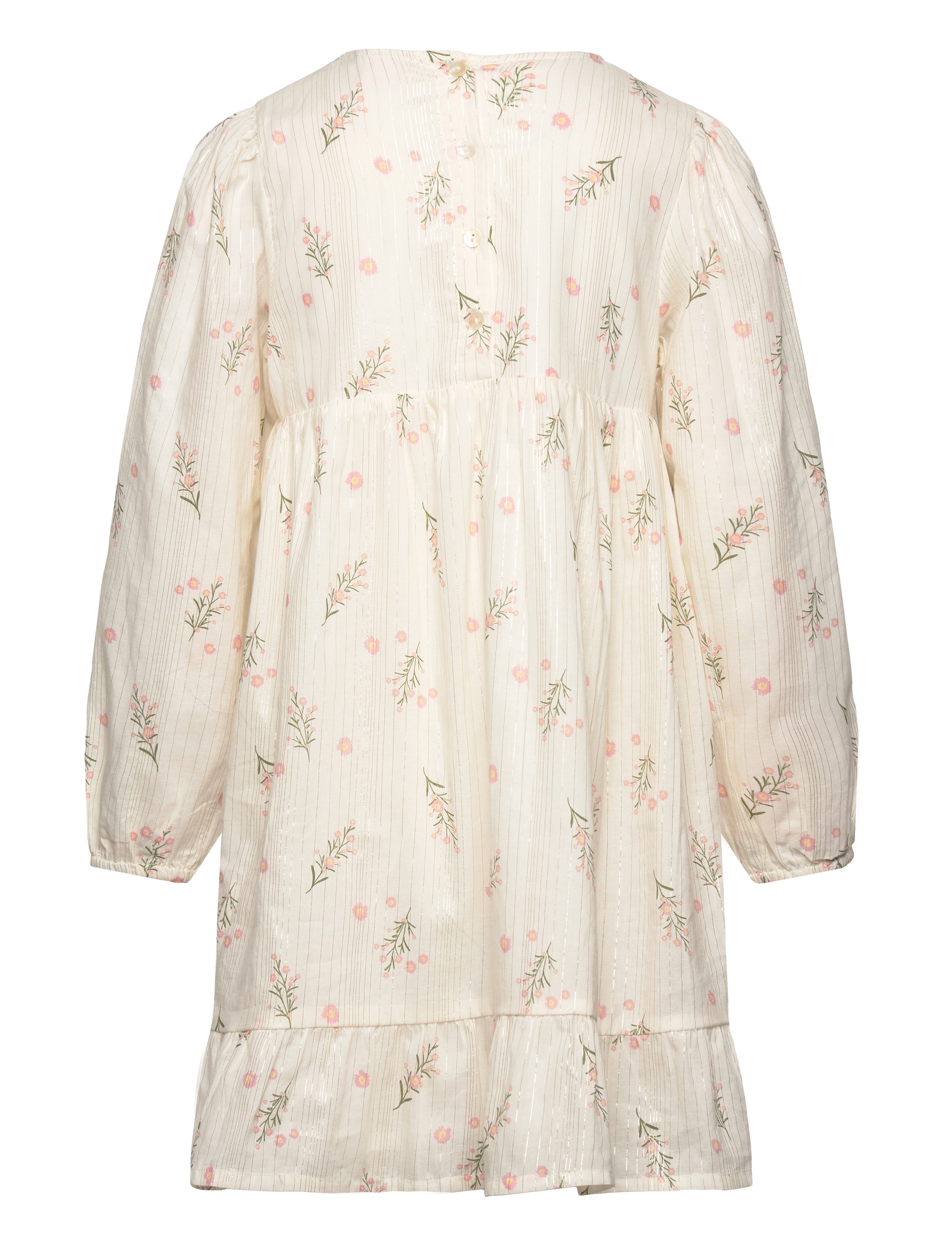 Minymo - Dress LS AOP w. Lining - eggnog - 1