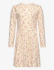 Minymo - Dress LS AOP Pointell - long-sleeved casual dresses - pink champagne - 0