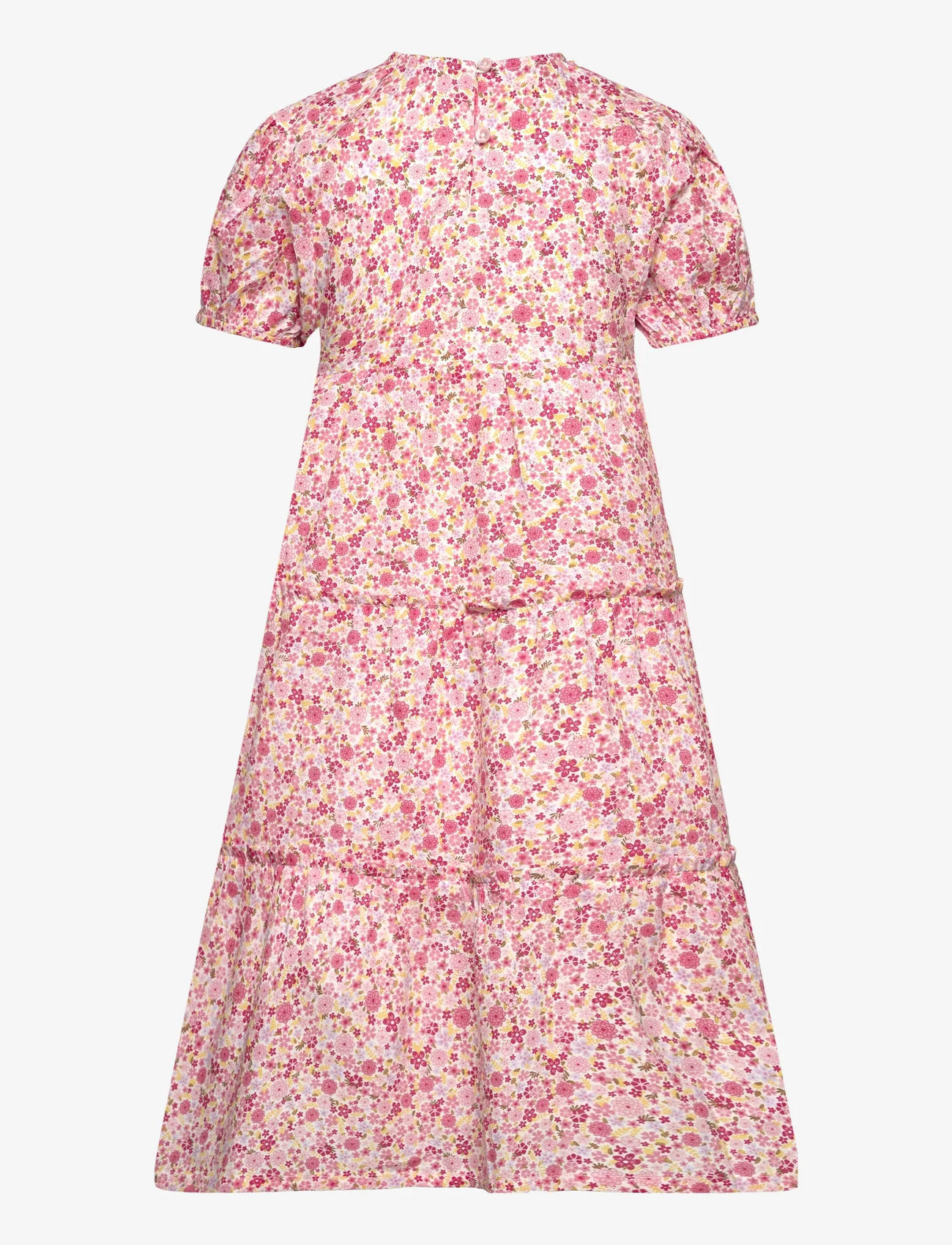 Minymo - Dress SS AOP w. Lining - kurzärmelige freizeitkleider - pink dogwood - 1