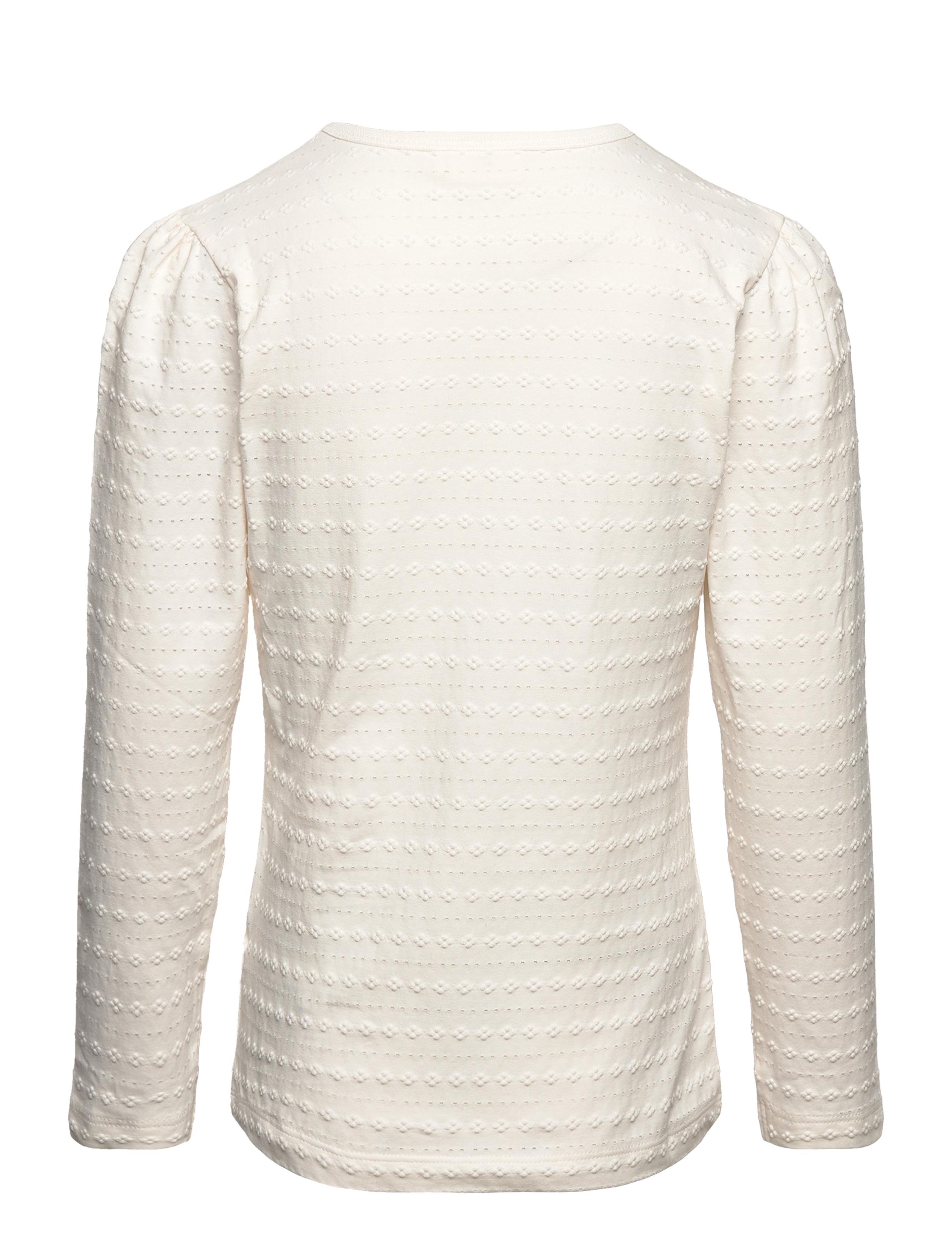 Minymo - T-shirt LS Jaquard - eggnog - 1