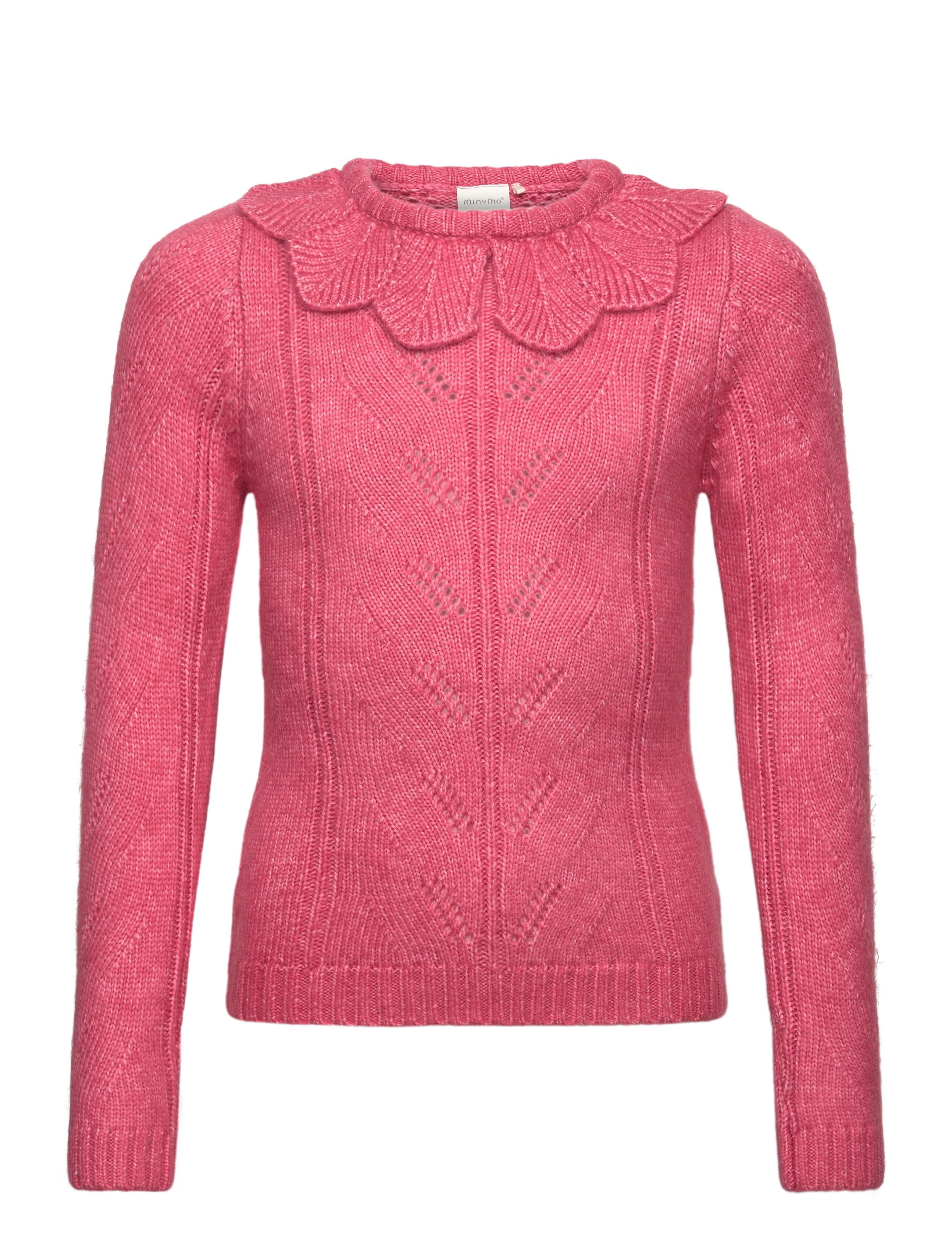 Minymo Pullover Ls Knit, 104, Pink, Strik > Pullovere, Børn
