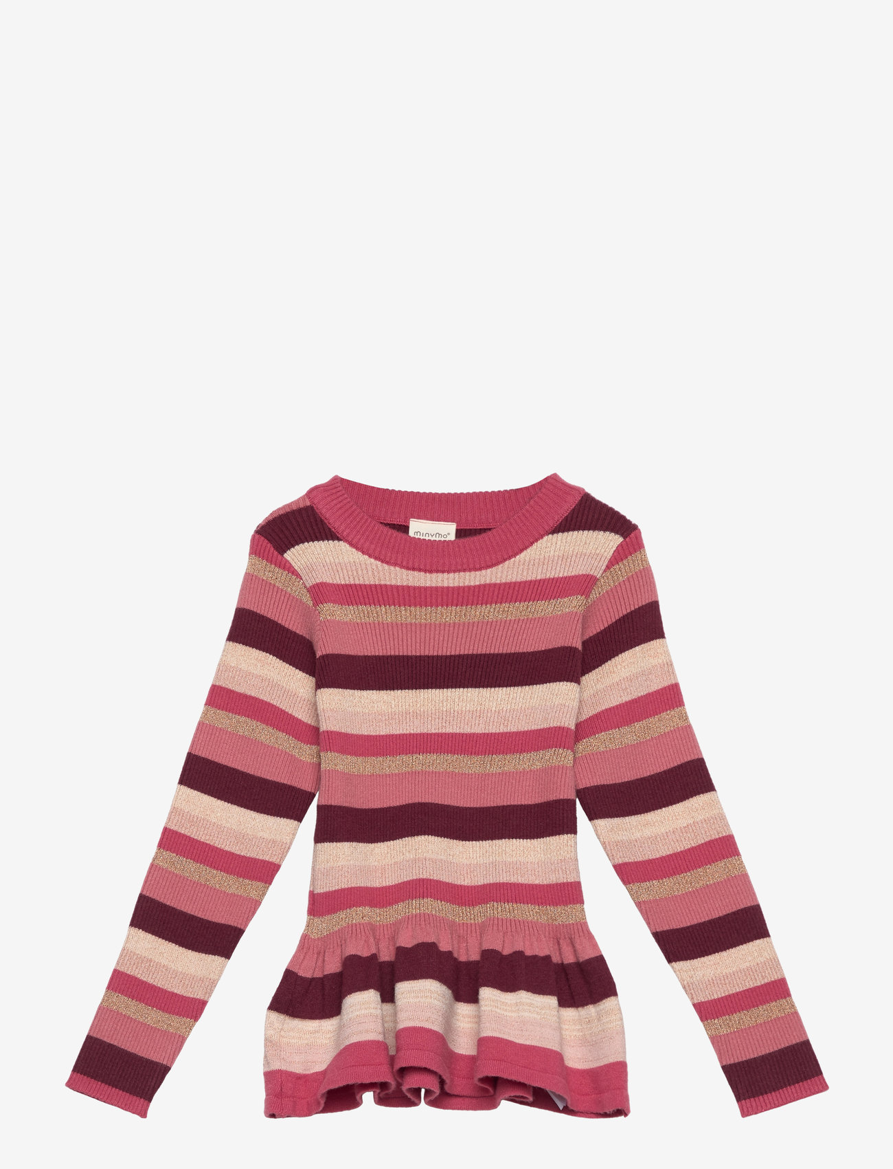 Minymo - T-shirt LS Y/D Knit - stickade tröjor - dusty rose - 0