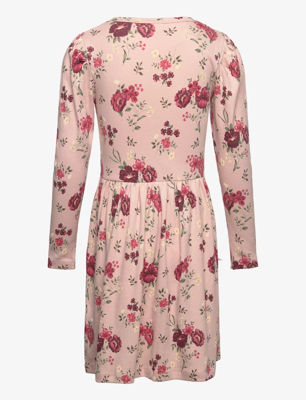 Minymo - Dress LS AOP Rib - langärmelige freizeitkleider - sepia rose - 1