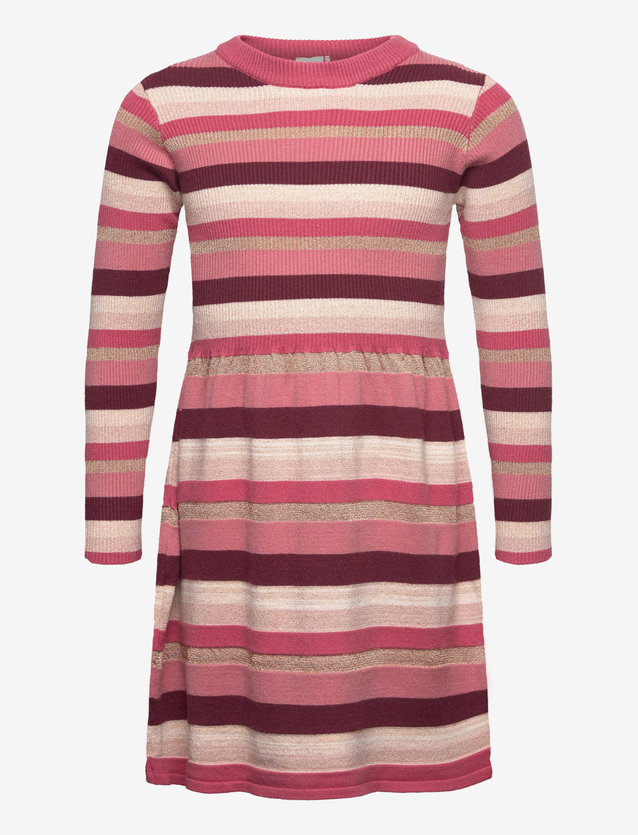 Minymo - Dress LS Y/D Knit - long-sleeved casual dresses - dusty rose - 0