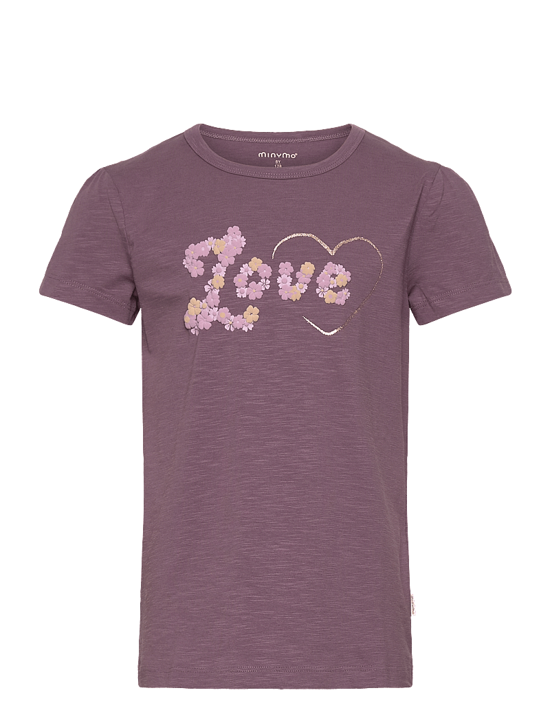 Minymo - T-shirt SS - kortærmede t-shirts - black plum - 0