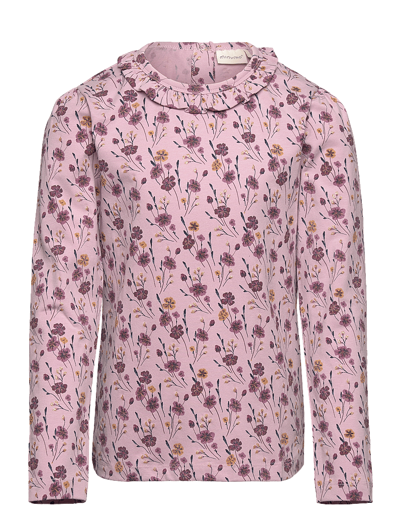 Minymo - T-shirt LS AOP - langärmelig - dawn pink - 0