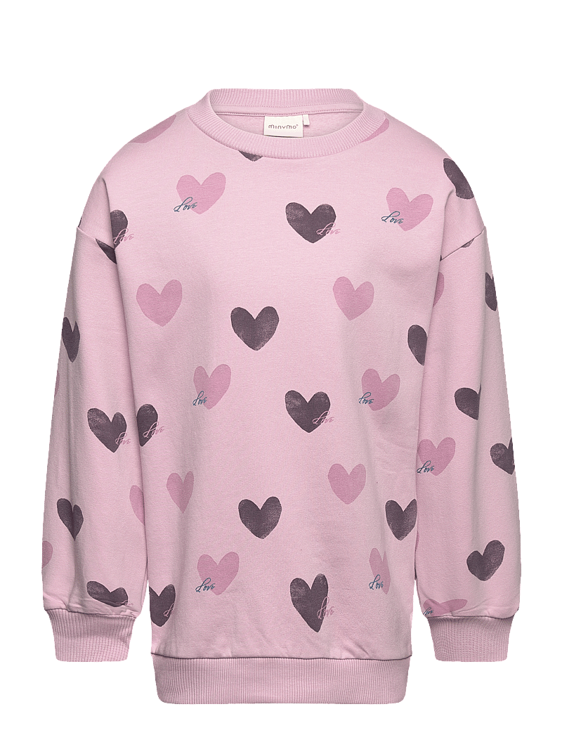 Minymo - Sweatshirt LS AOP - sweatshirts - dawn pink - 0