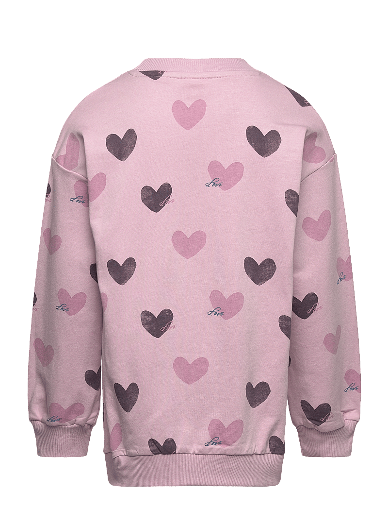 Minymo - Sweatshirt LS AOP - sweatshirts - dawn pink - 1