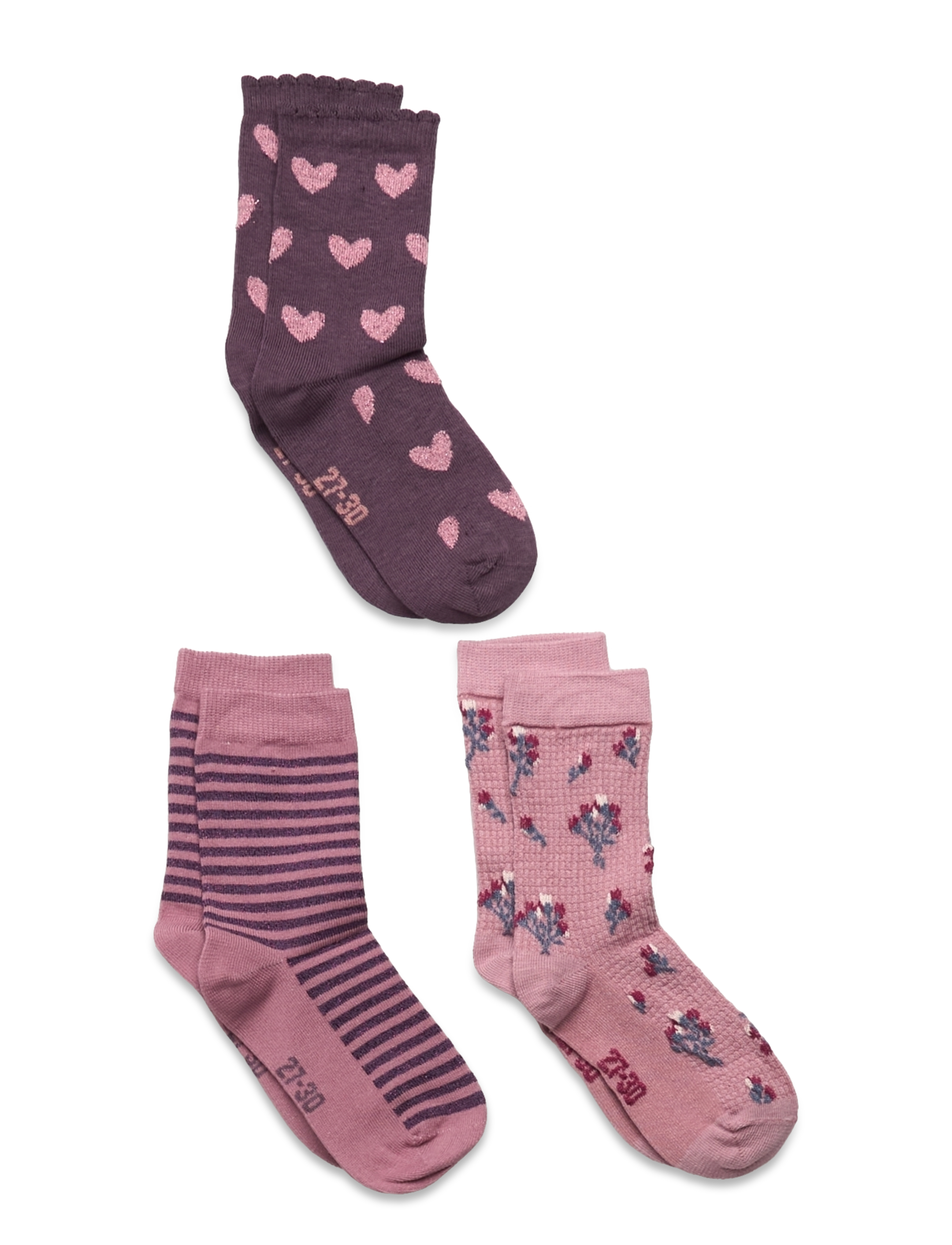 3-Pack Socks - BLACK PLUM