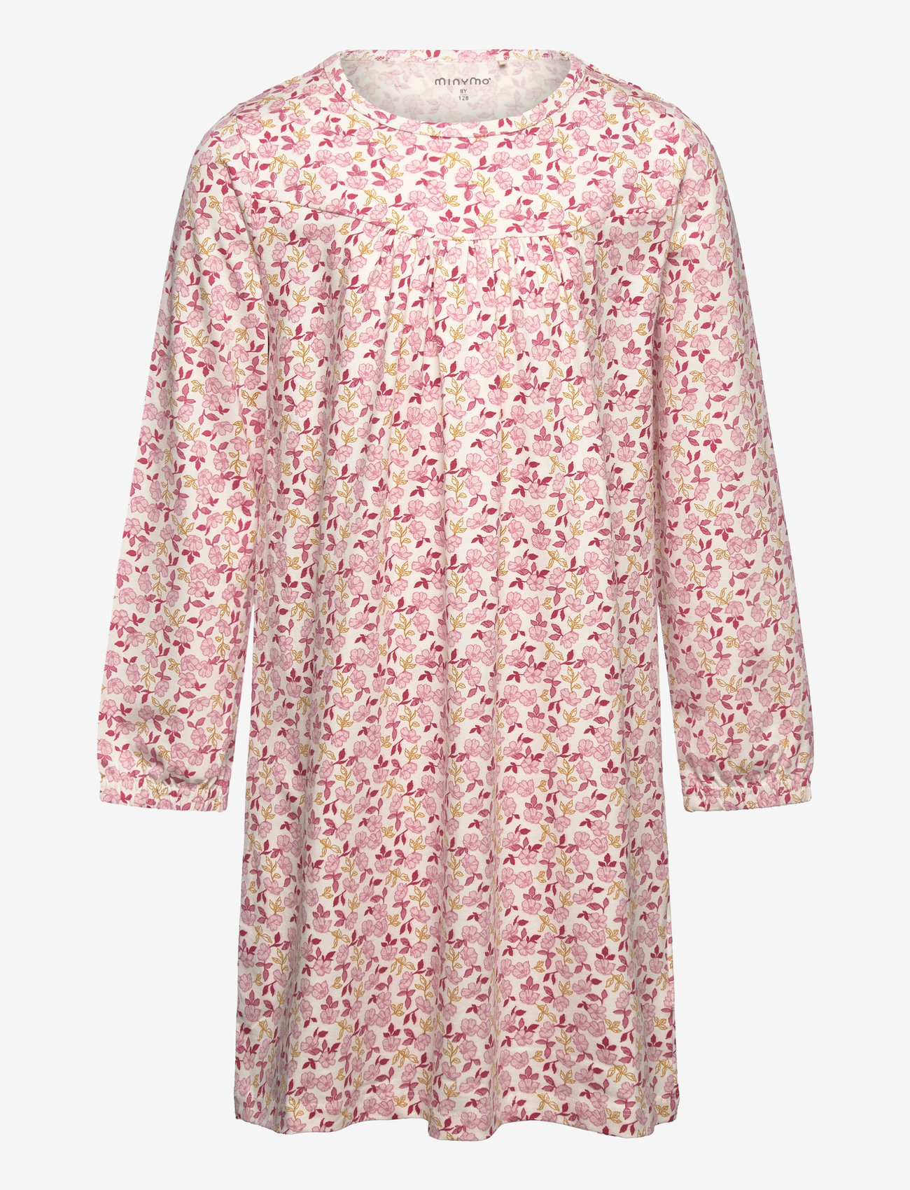 Minymo - Nightdress LS AOP - langärmelige freizeitkleider - eggnog - 0