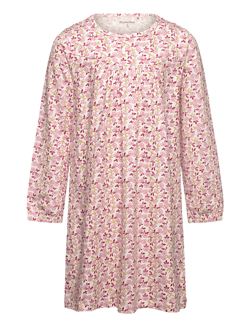 Minymo - Nightdress LS AOP - langärmelige freizeitkleider - eggnog - 0