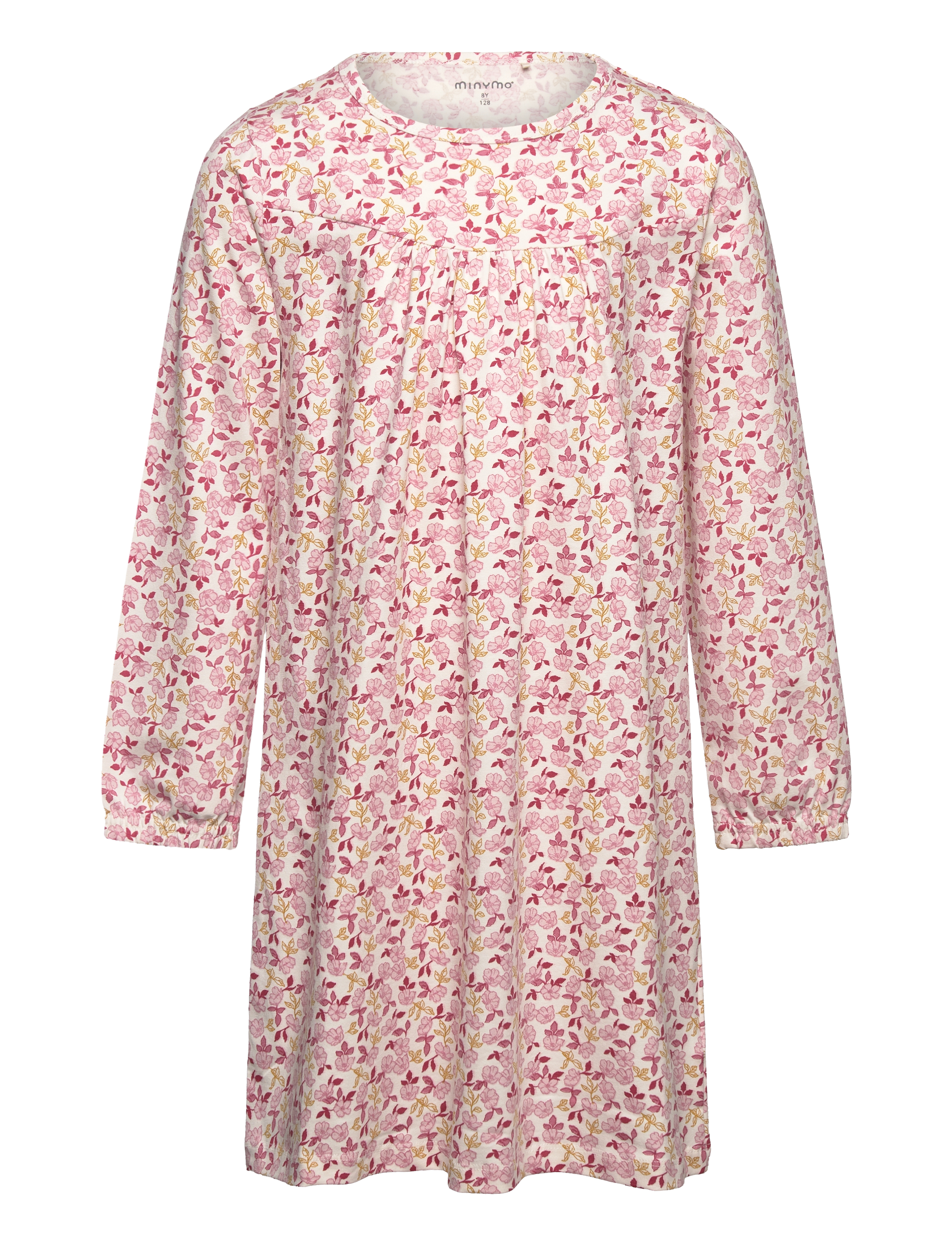Minymo Nightdress LS AOP - Kjoler - EGGNOG / pink/rose