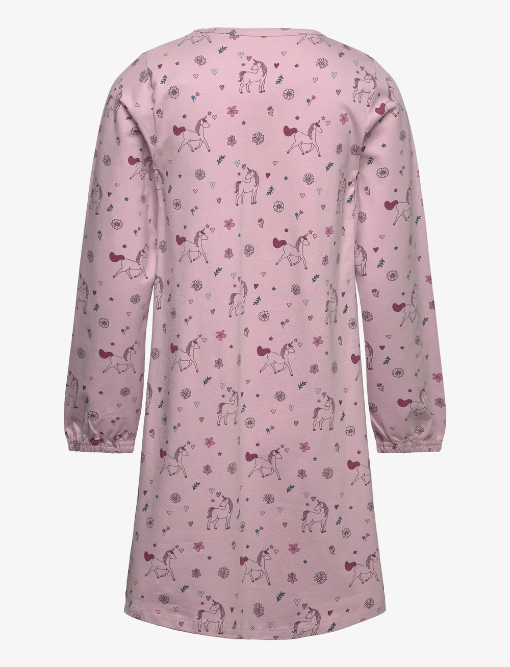 Minymo - Nightdress LS AOP - langærmede hverdagskjoler - dawn pink - 1