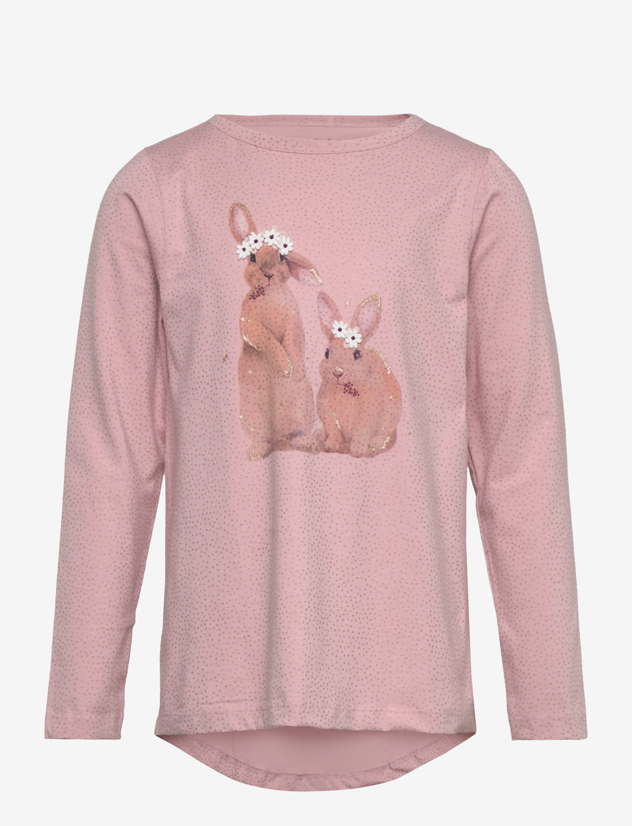 Minymo - Tunic LS w. Glitter - long-sleeved t-shirts - pale mauve - 0