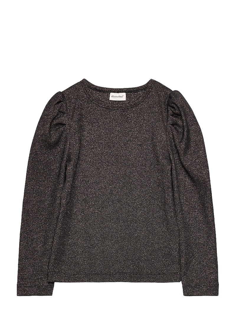 Minymo - T-shirt LS Glitter Rib - bluzki i tuniki - tap shoe - 0