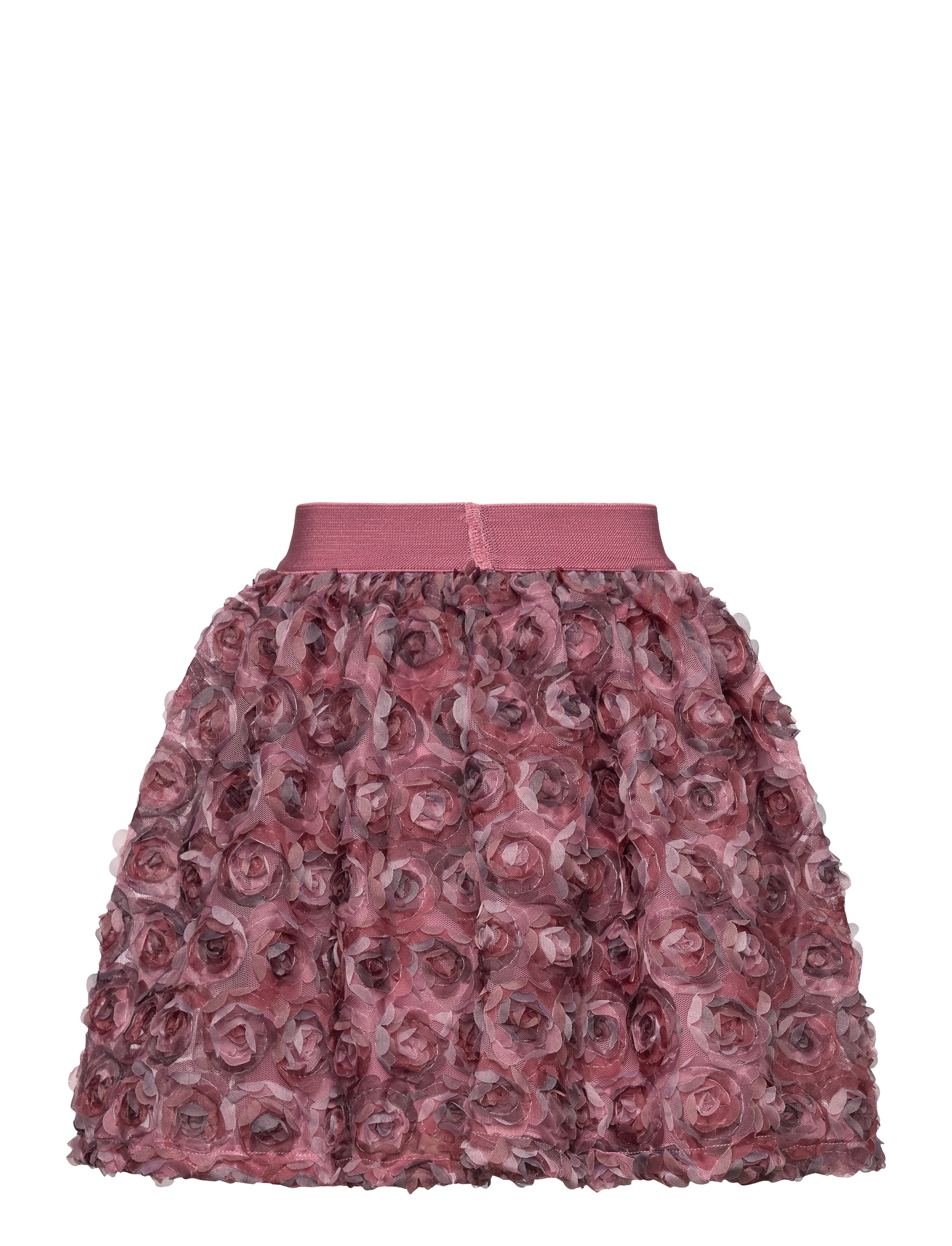 Minymo - Skirt w. Mesh Flowers - deco rose - 1