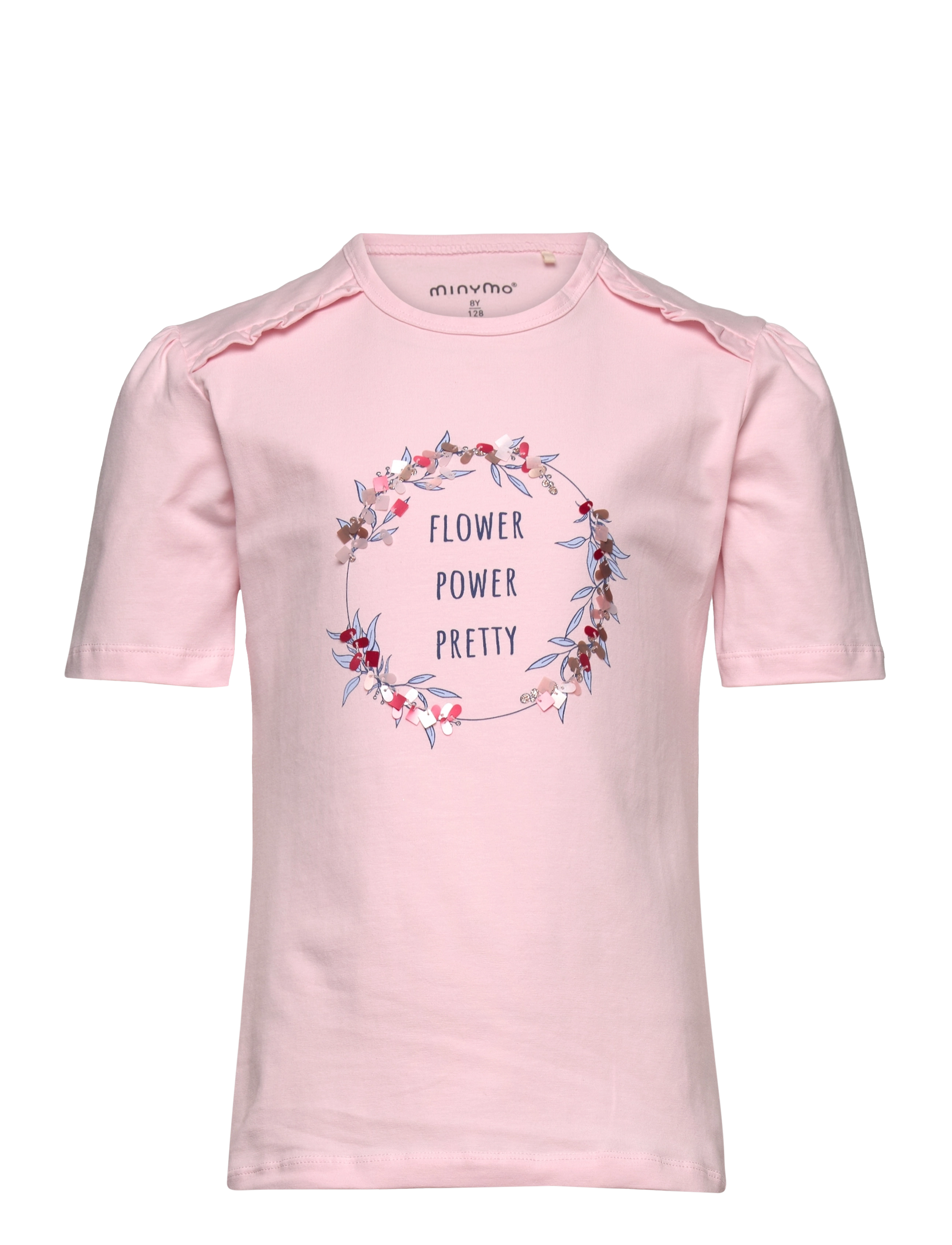 Minymo T-Shirt Ss, 104, T-shirts, Rosa - Short-sleeved, Kinder