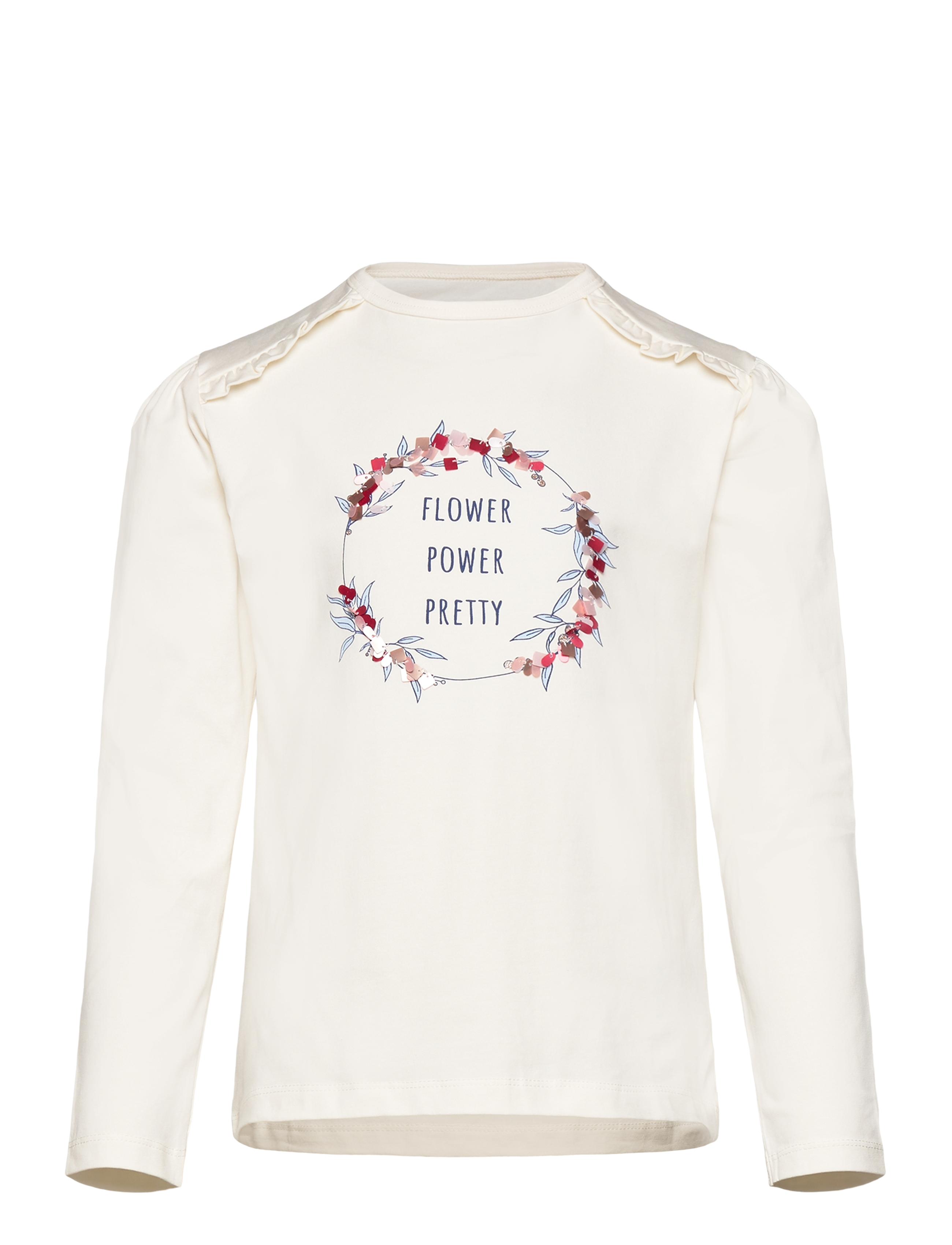 Minymo T-shirt LS - App deal - MARSHMALLOW WHITE / cream