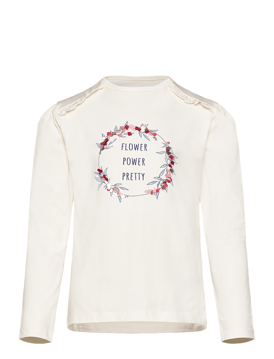 Minymo - T-shirt LS - langerma bolir - marshmallow white - 0