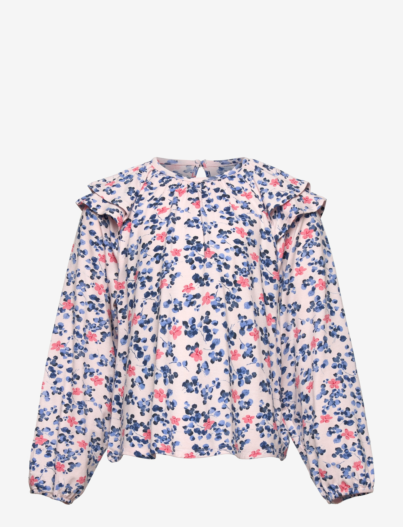 Minymo - T-shirt LS AOP - blouses & tunics - pink dogwood - 1